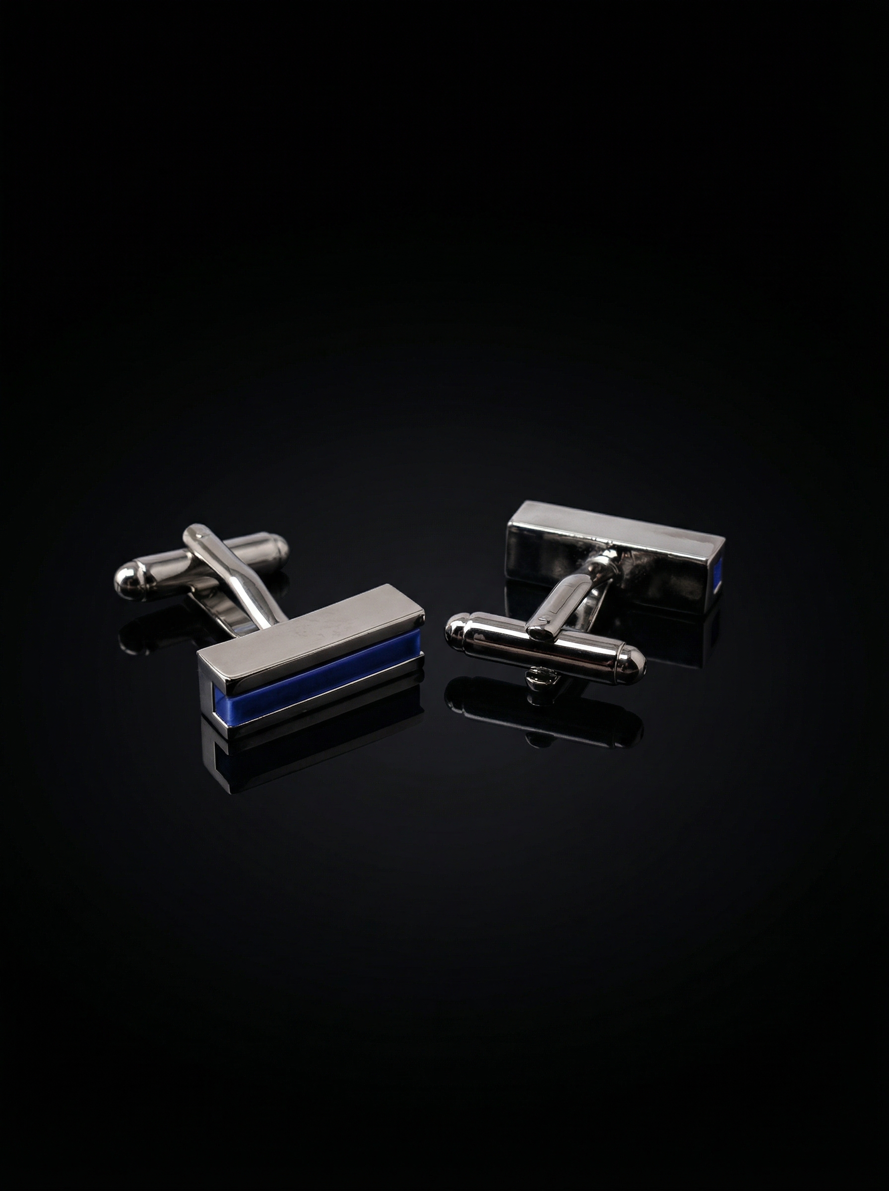 Horizontal Blue Bar Cufflinks Tivaaro