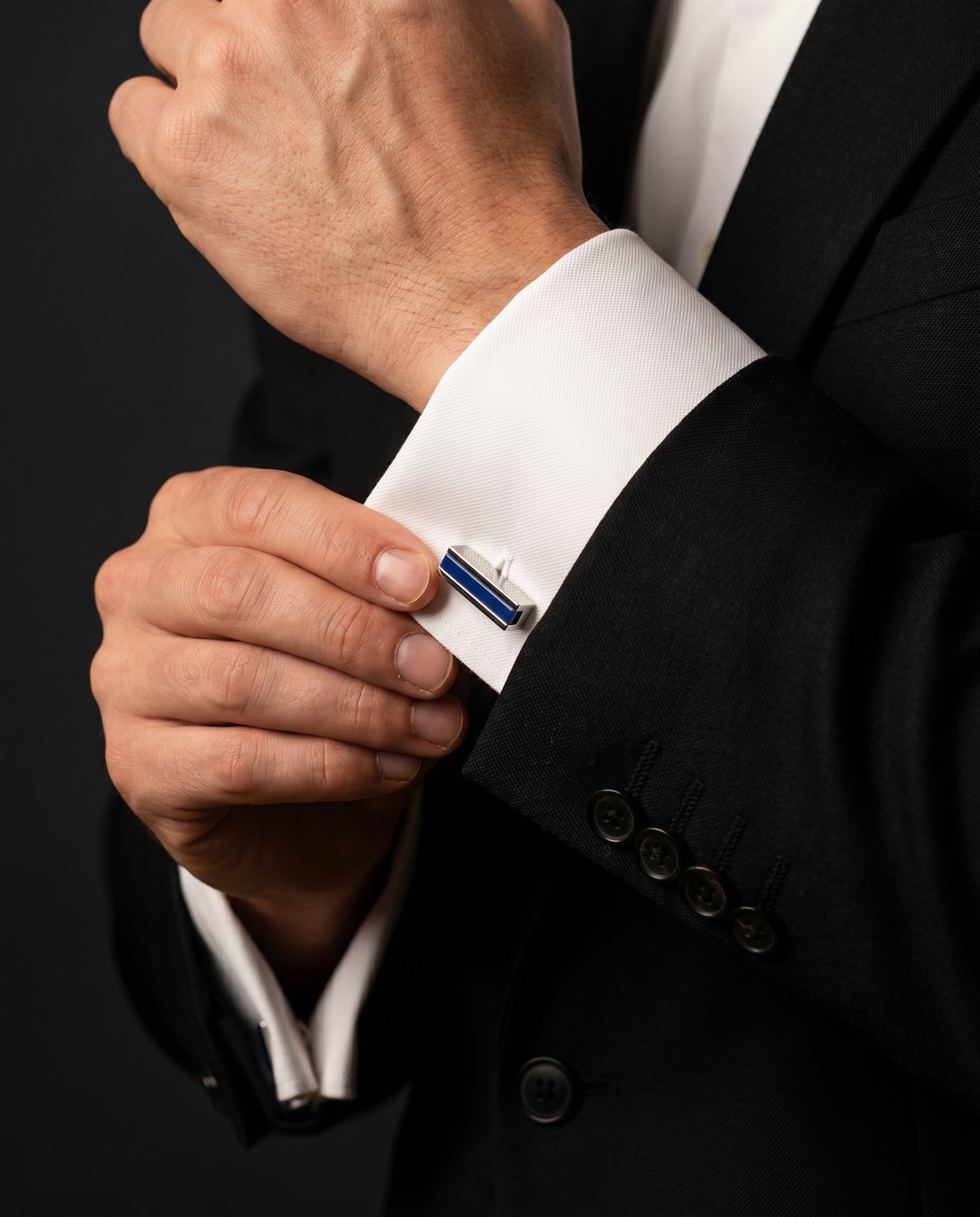 Horizontal Blue Bar Cufflinks