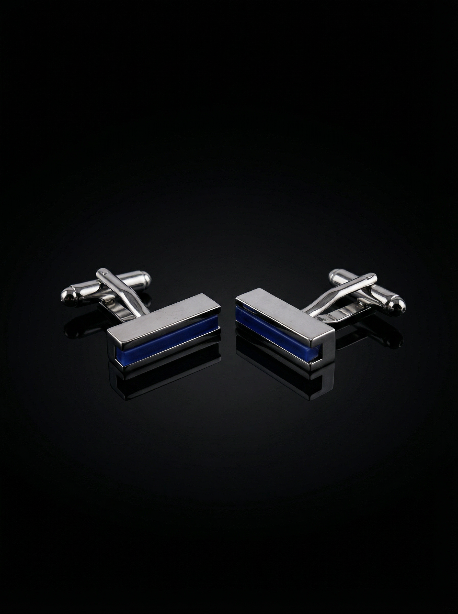 Horizontal Blue Bar Cufflinks Tivaaro