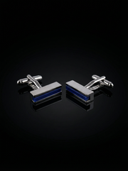 Horizontal Blue Bar Cufflinks Tivaaro
