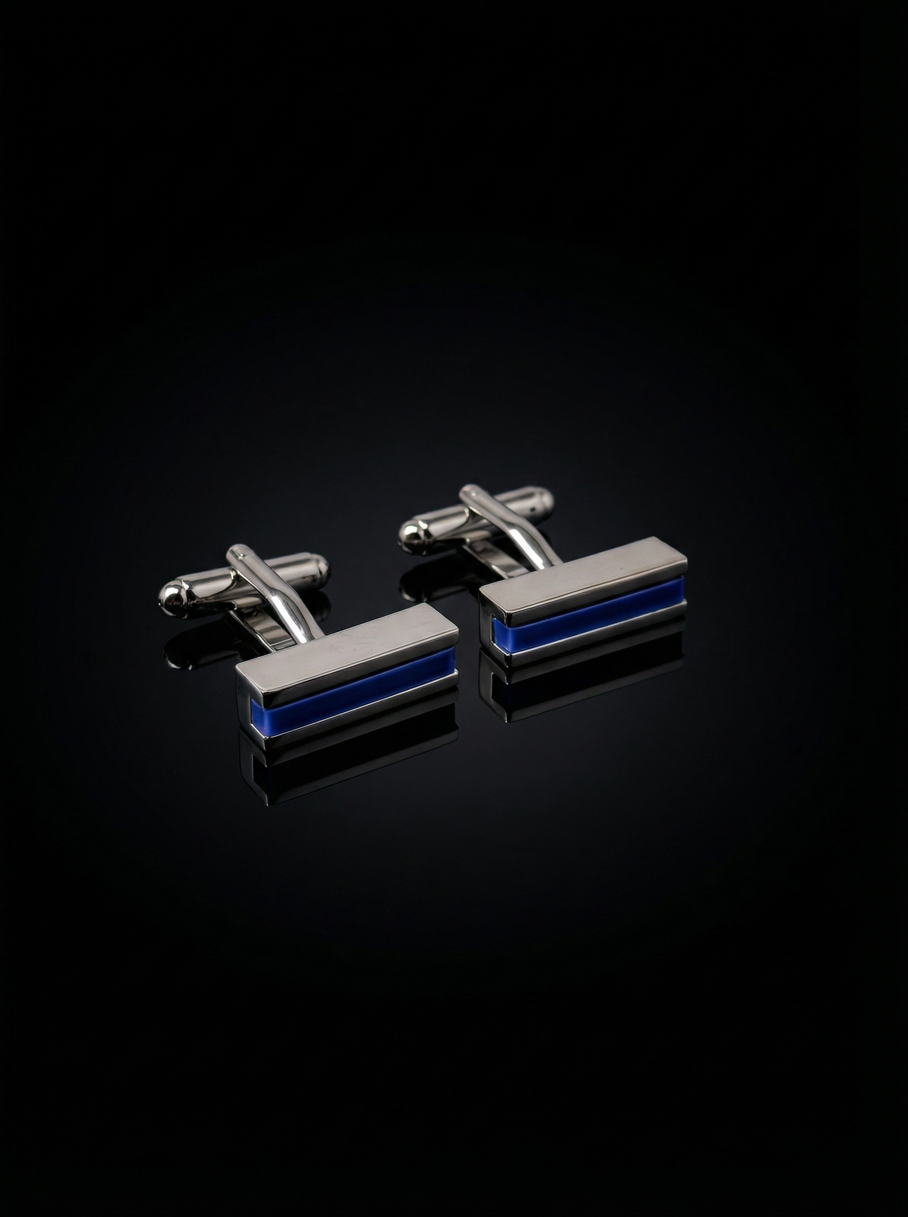 Horizontal Blue Bar Cufflinks Tivaaro