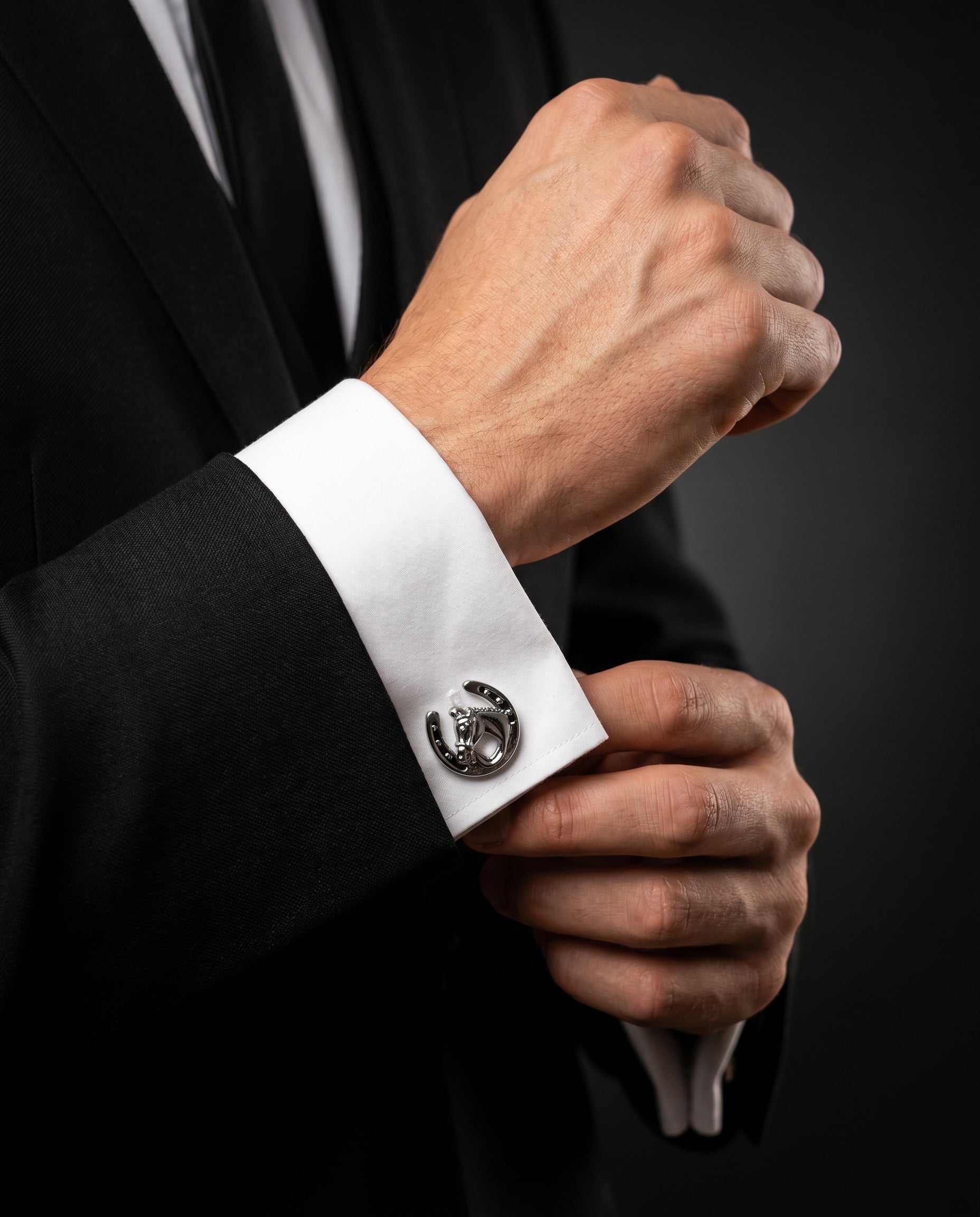Horseshoe Horse Head Cufflinks