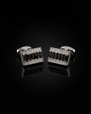 Jet Black Gemstone-Style Bar Cufflinks by Tivaaro
