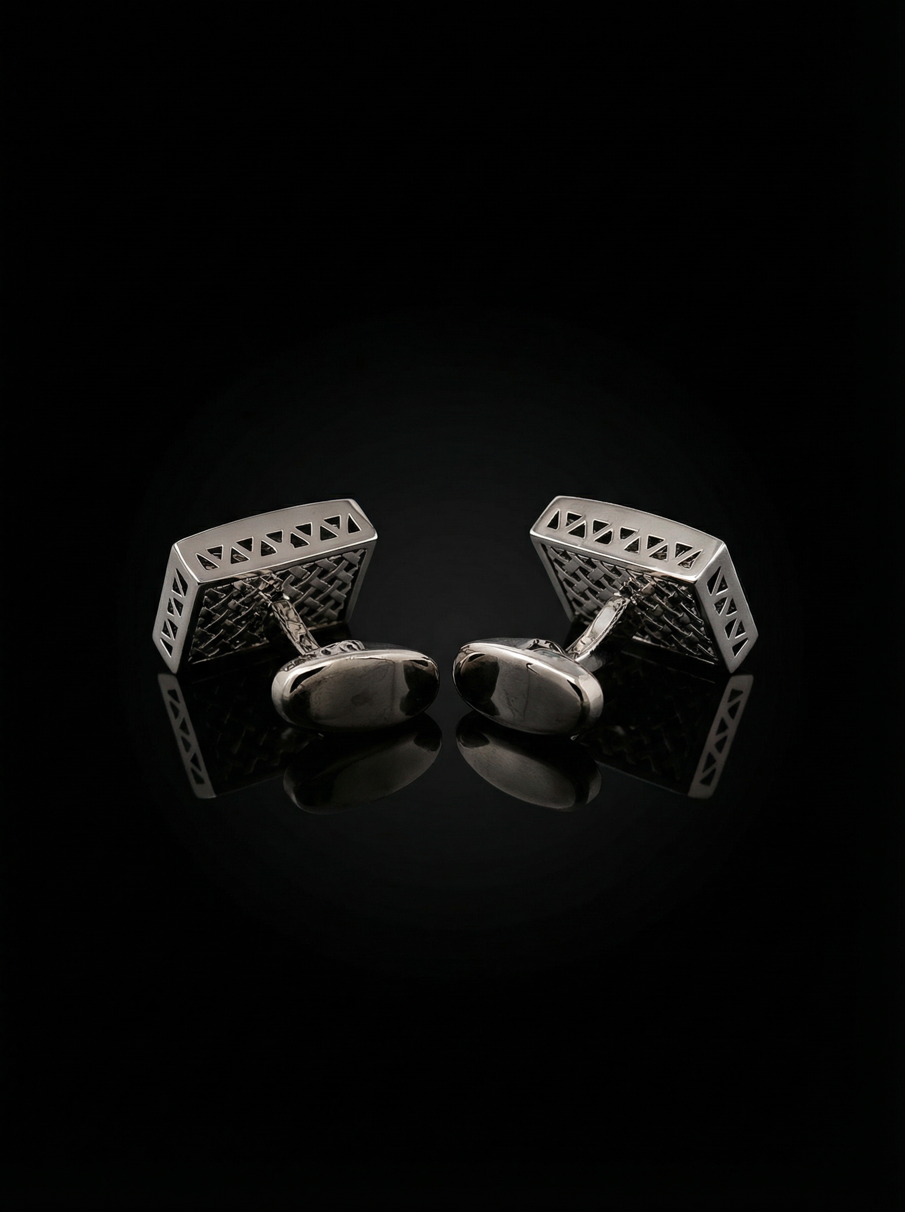 Jet Black Crystal Bar Cufflinks Tivaaro
