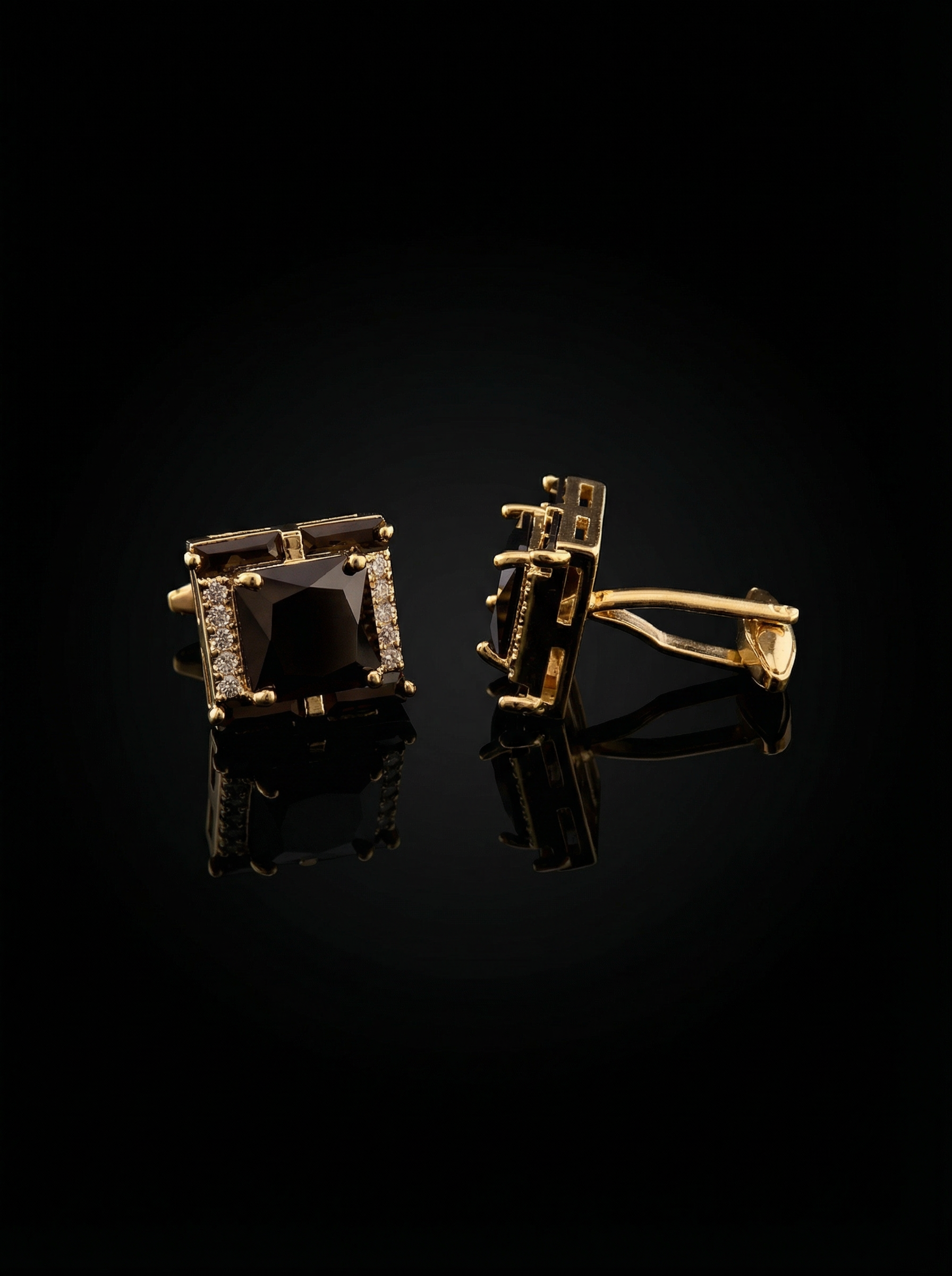 Jeweled Black Gemstone Cufflinks Tivaaro