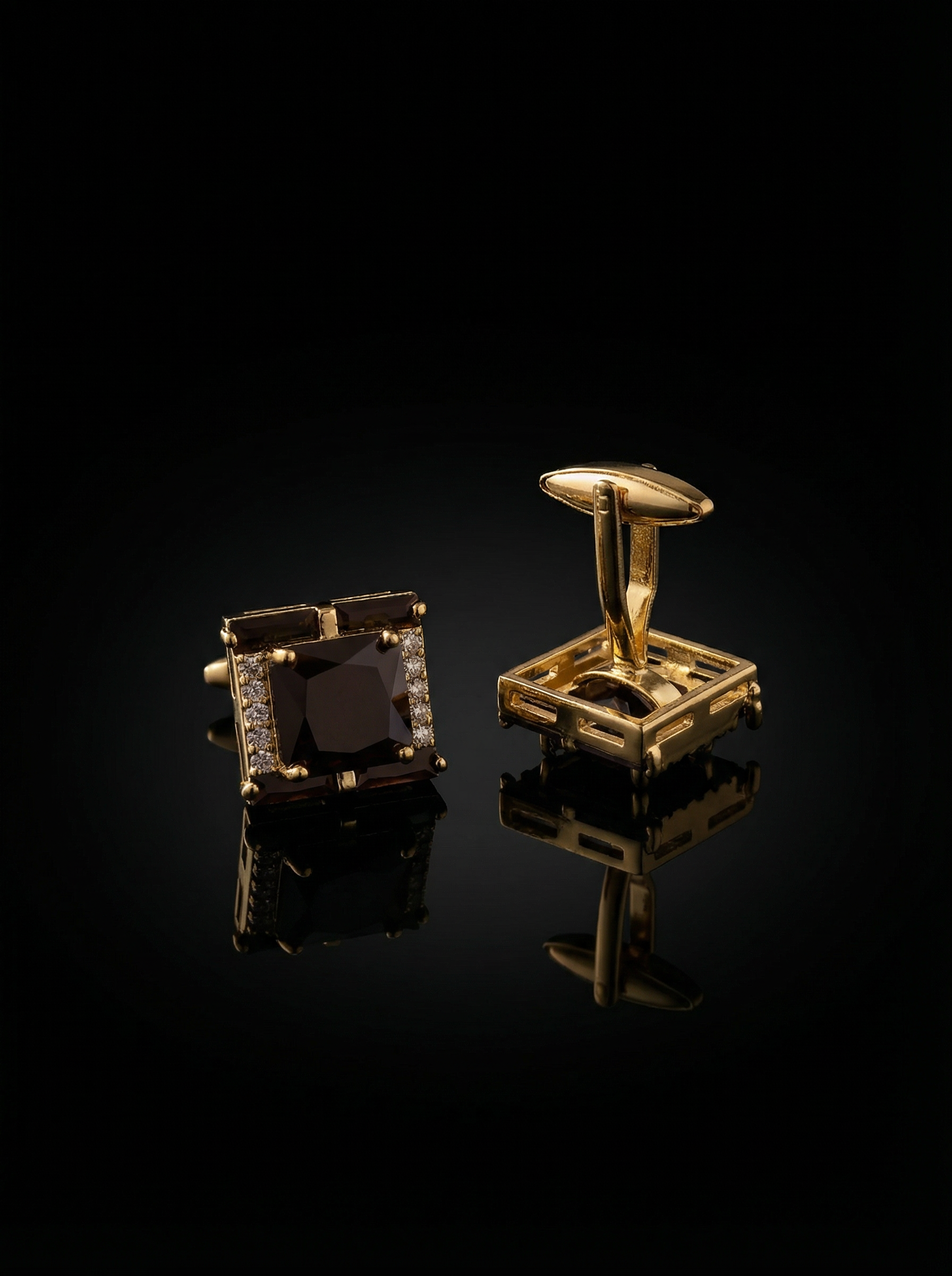 Jeweled Black Gemstone Cufflinks Tivaaro