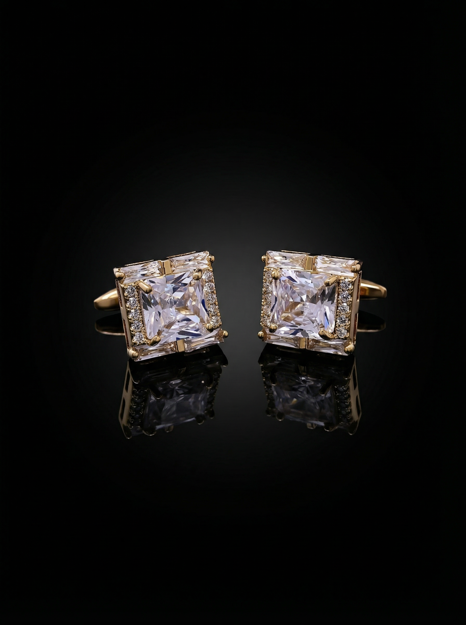 Jeweled Crystal Cufflinks Tivaaro