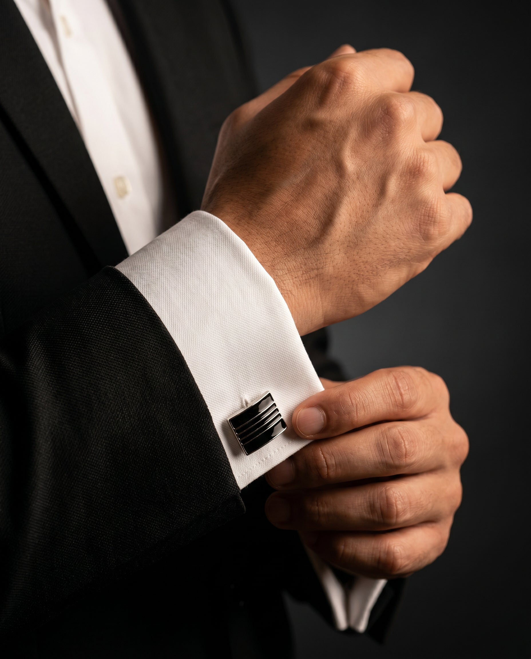 Layered Striped Cufflinks