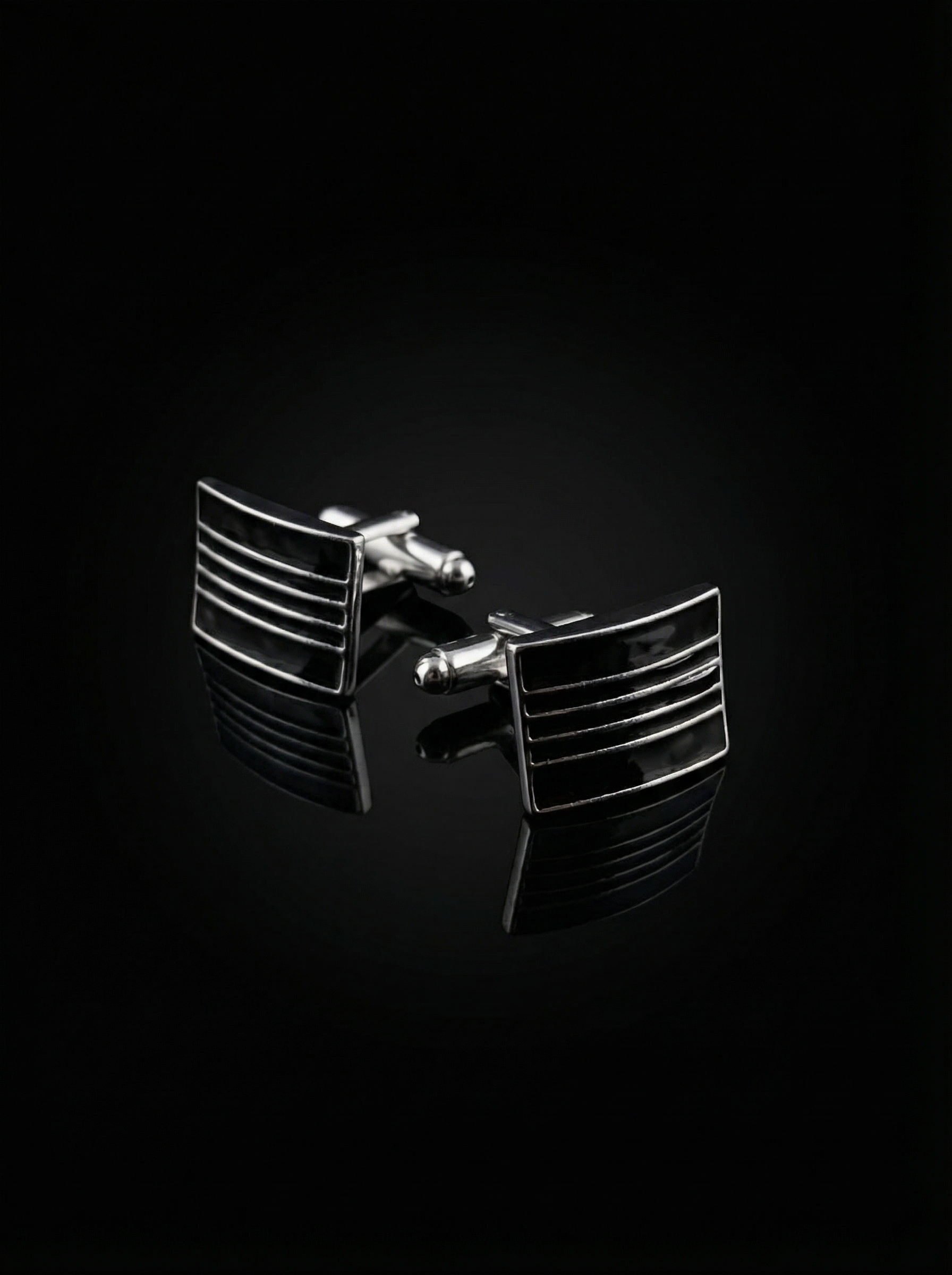 Layered Striped Cufflinks Tivaaro