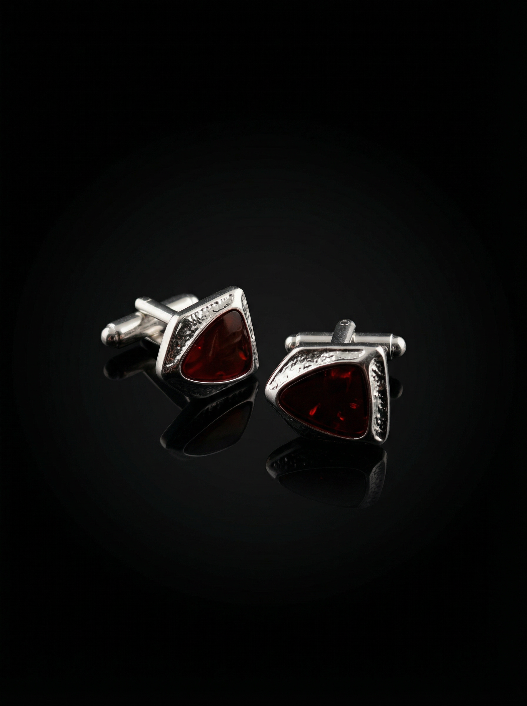 Maroon Triangular Cufflinks Tivaaro