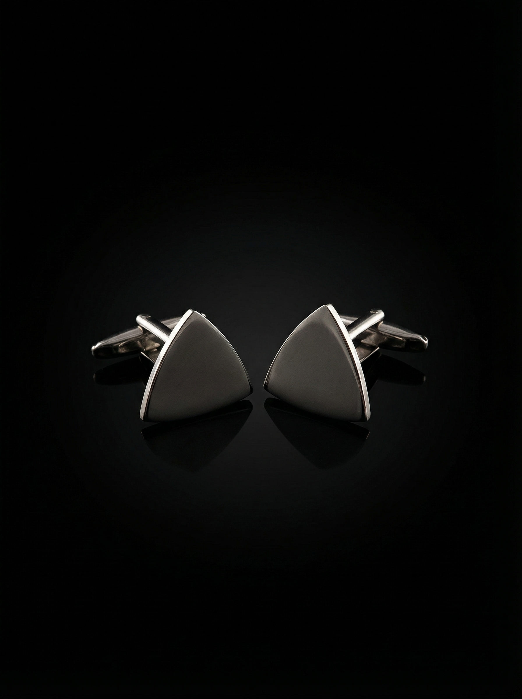 Minimalist Triangle Silver Cufflinks Tivaaro