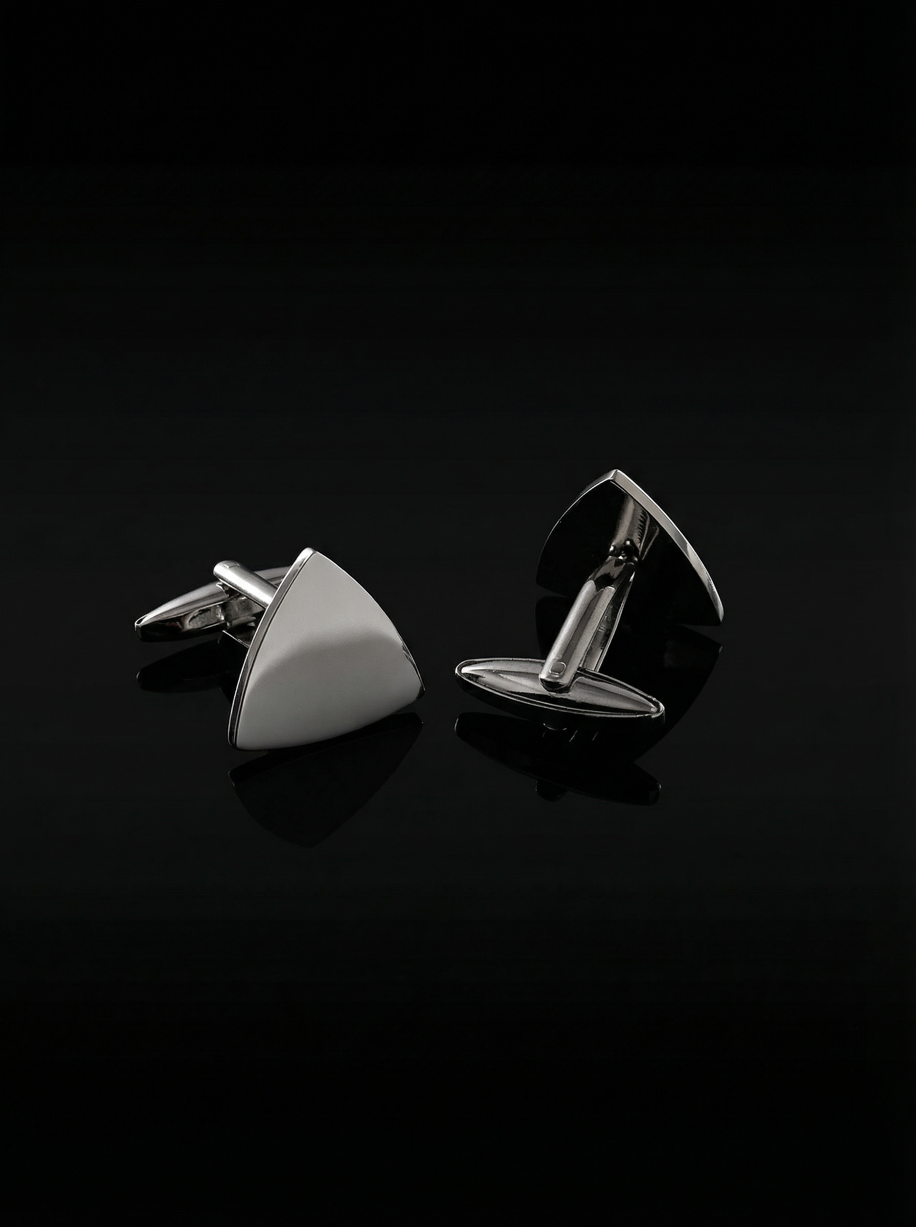 Minimalist Triangle Silver Cufflinks Tivaaro