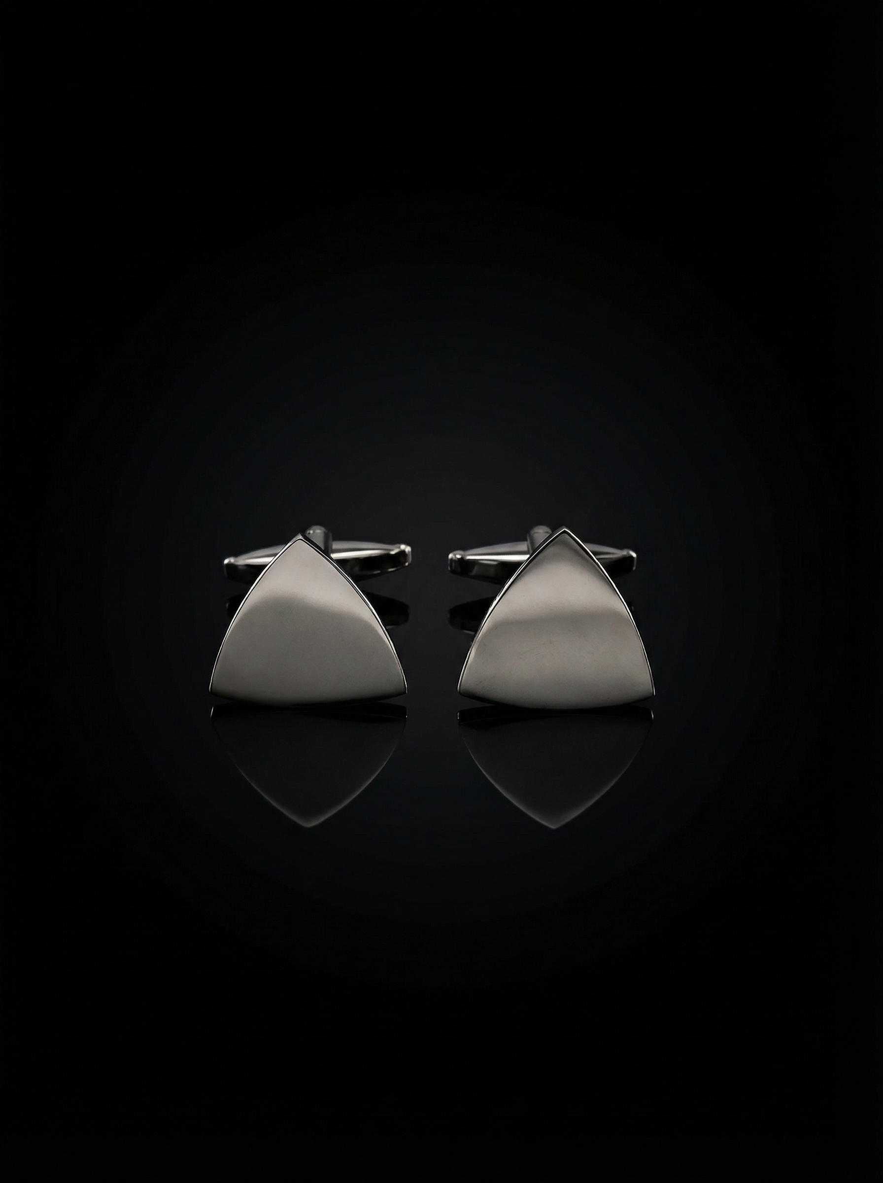 Minimalist Triangle Silver Cufflinks Tivaaro