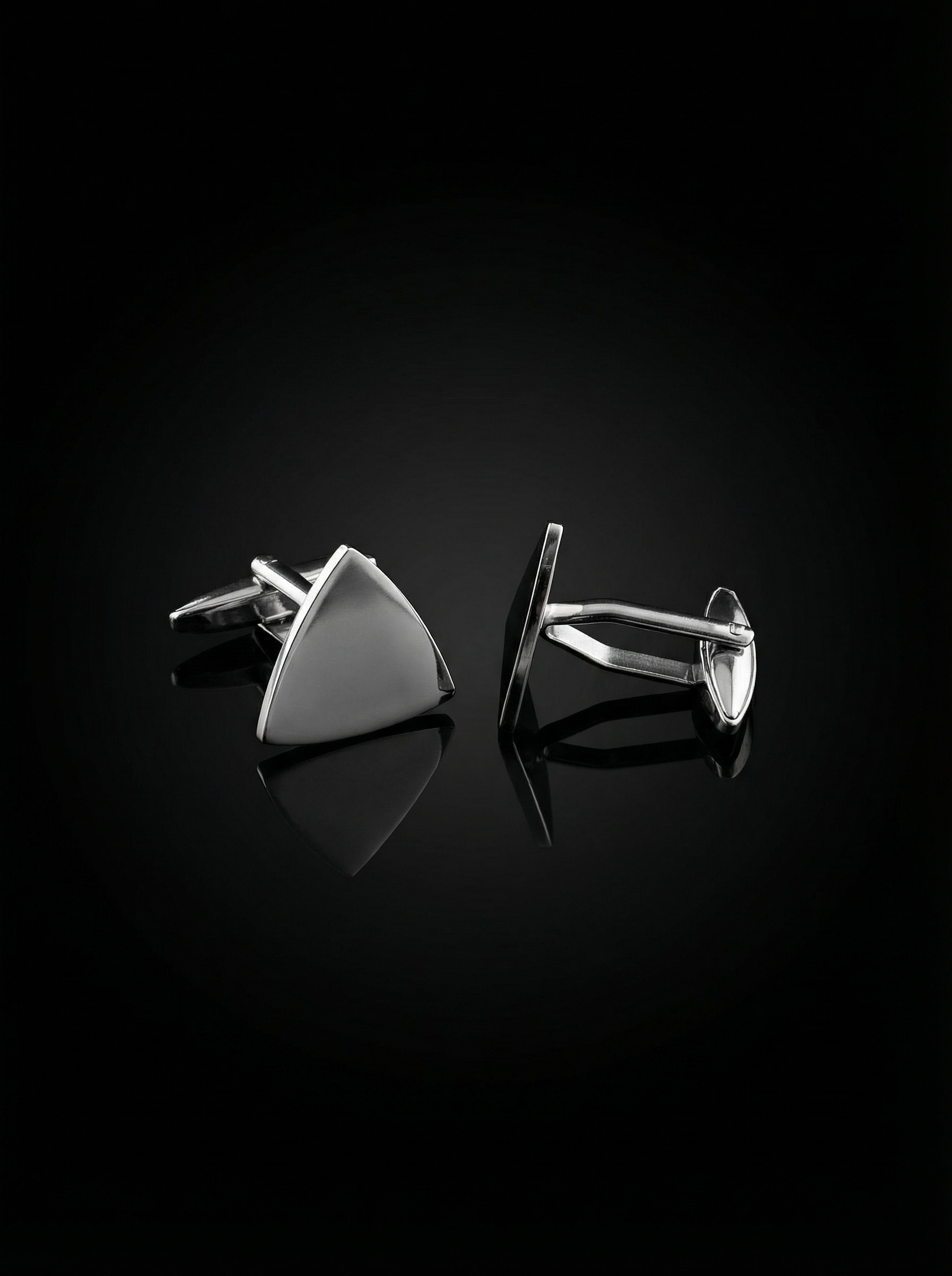 Minimalist Triangle Silver Cufflinks Tivaaro