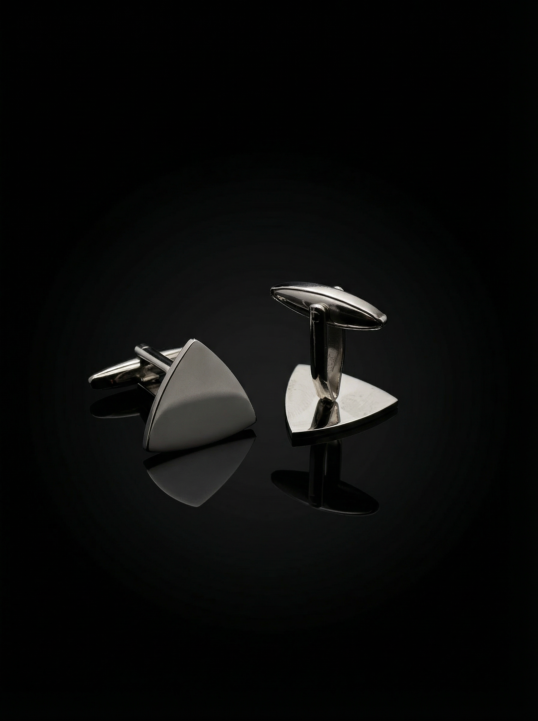 Minimalist Triangle Silver Cufflinks Tivaaro