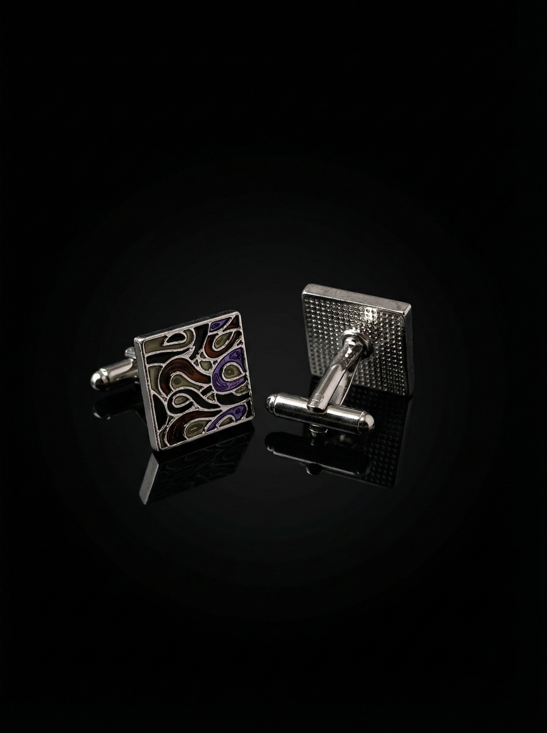 Multicolor Abstract Cufflinks Tivaaro
