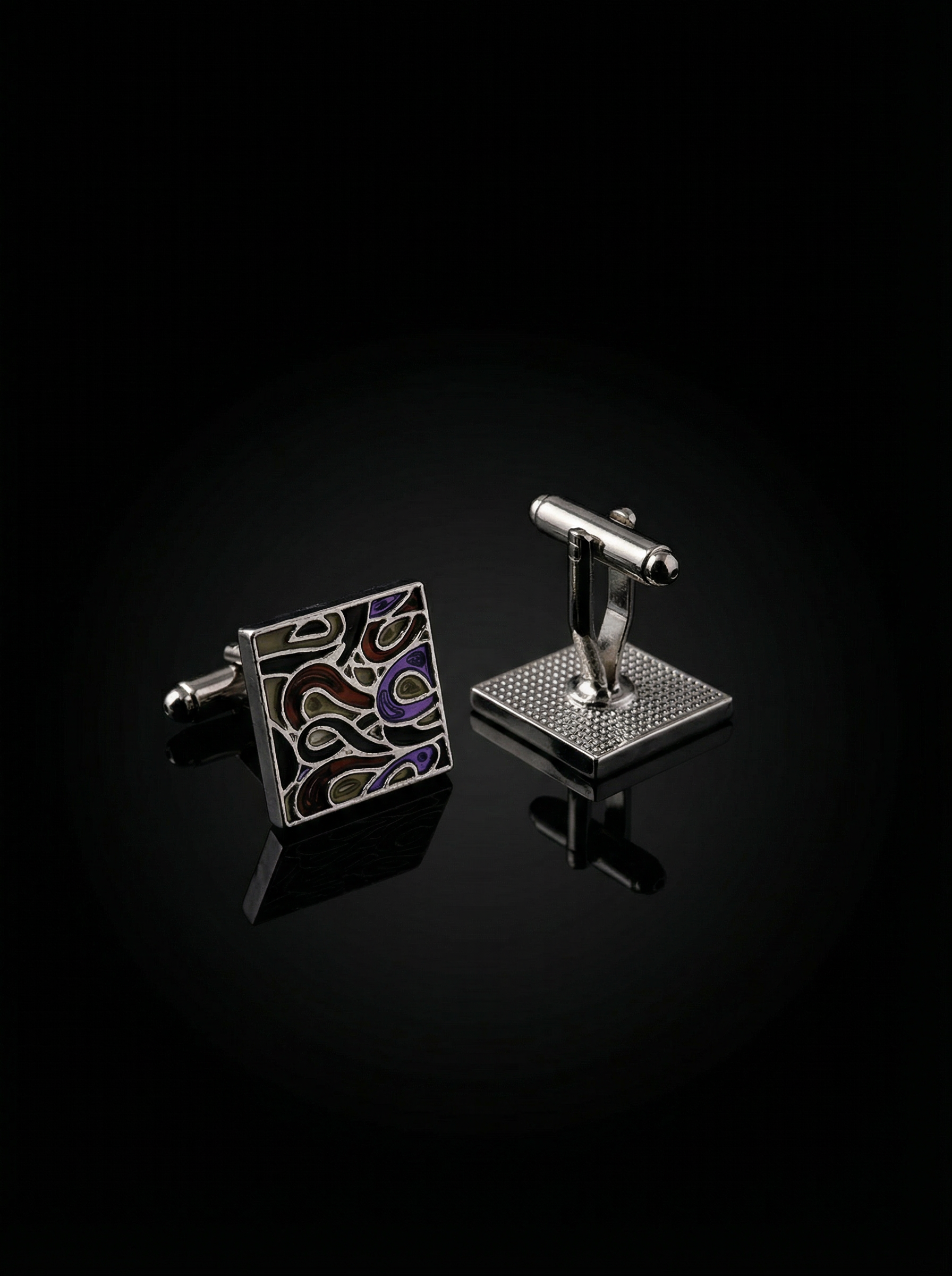Multicolor Abstract Cufflinks Tivaaro