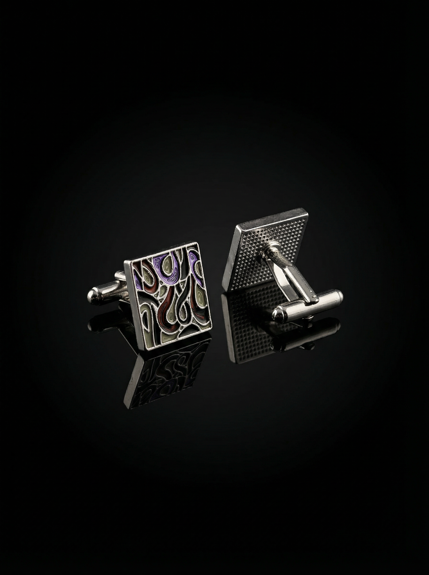 Multicolor Abstract Cufflinks Tivaaro