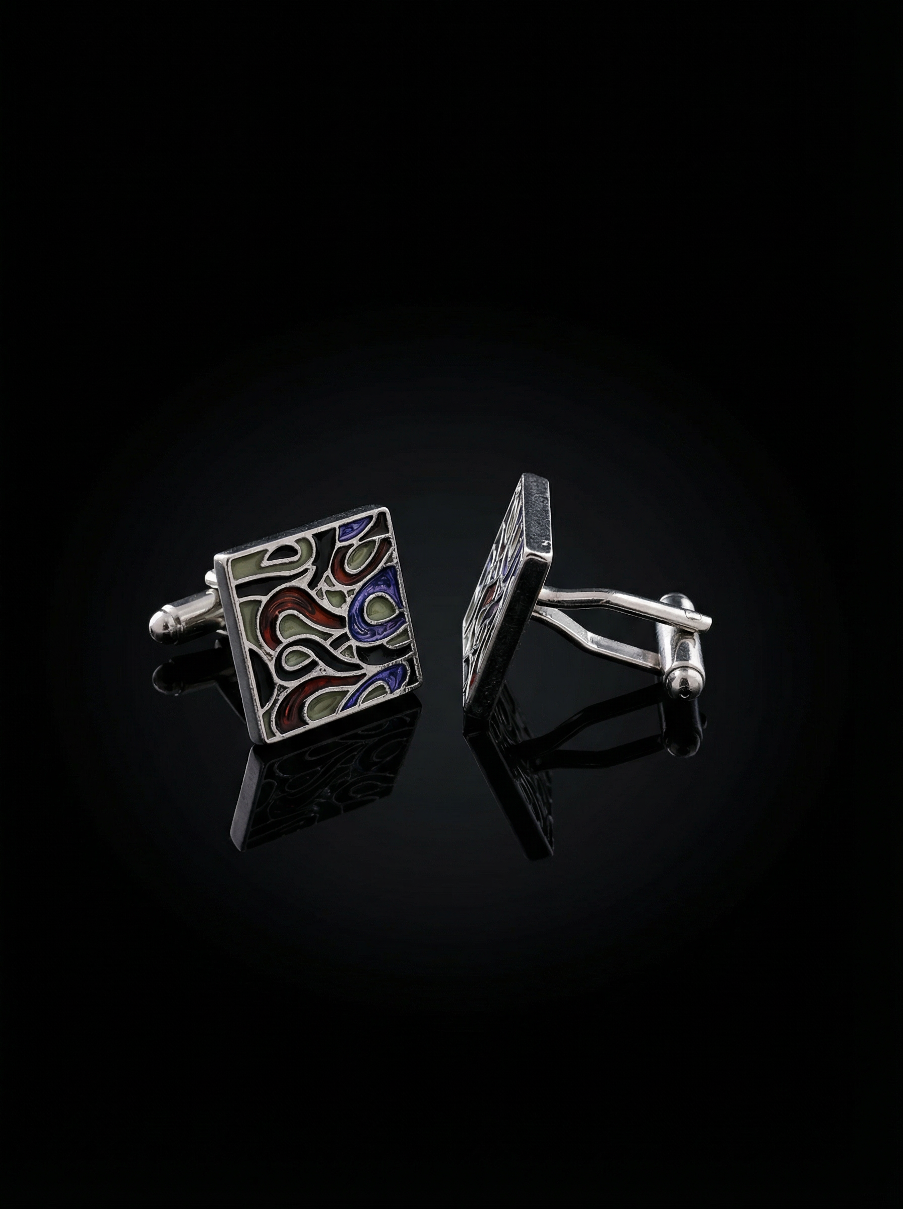 Multicolor Abstract Cufflinks Tivaaro