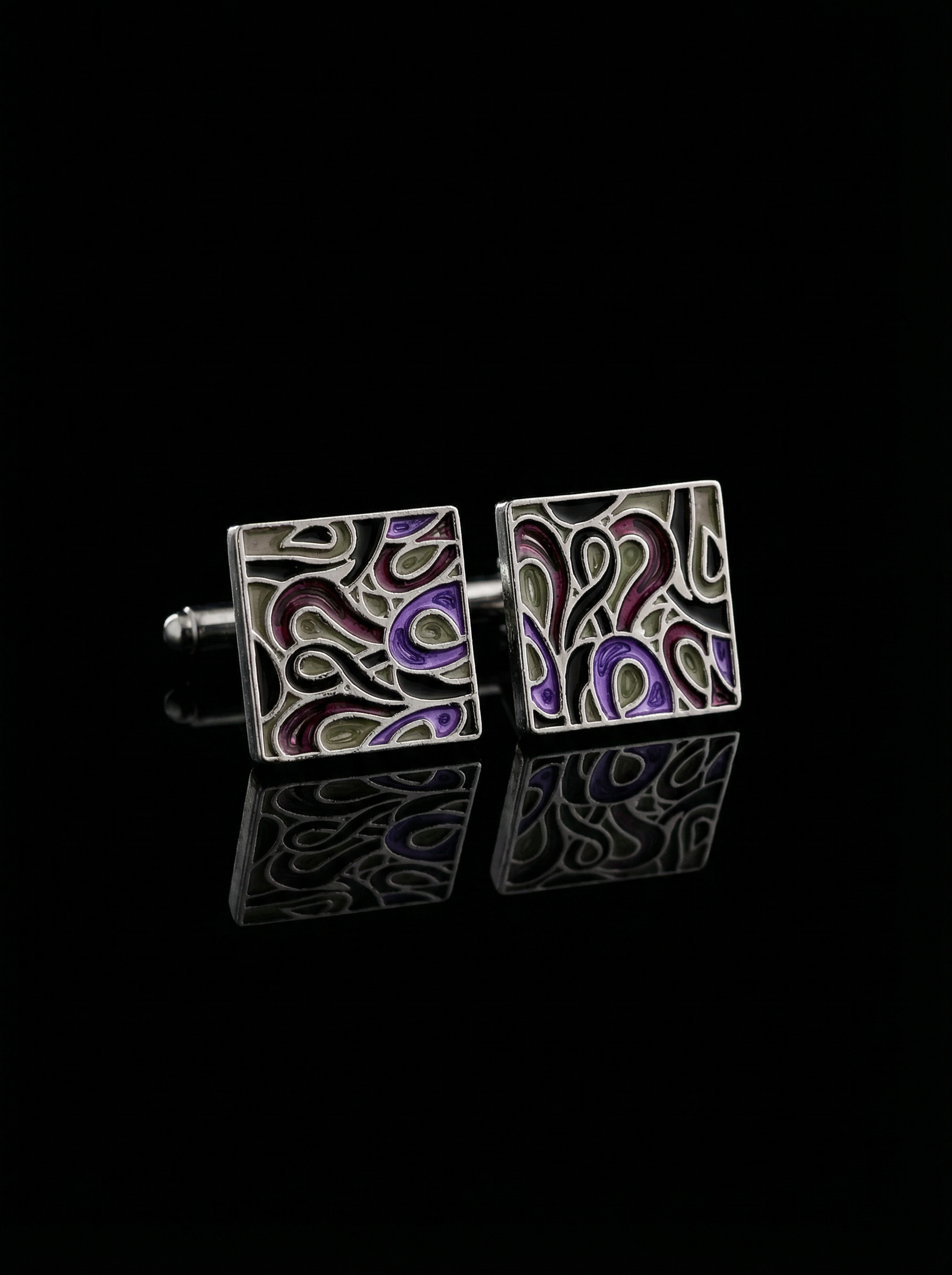 Multicolor Abstract Cufflinks Tivaaro