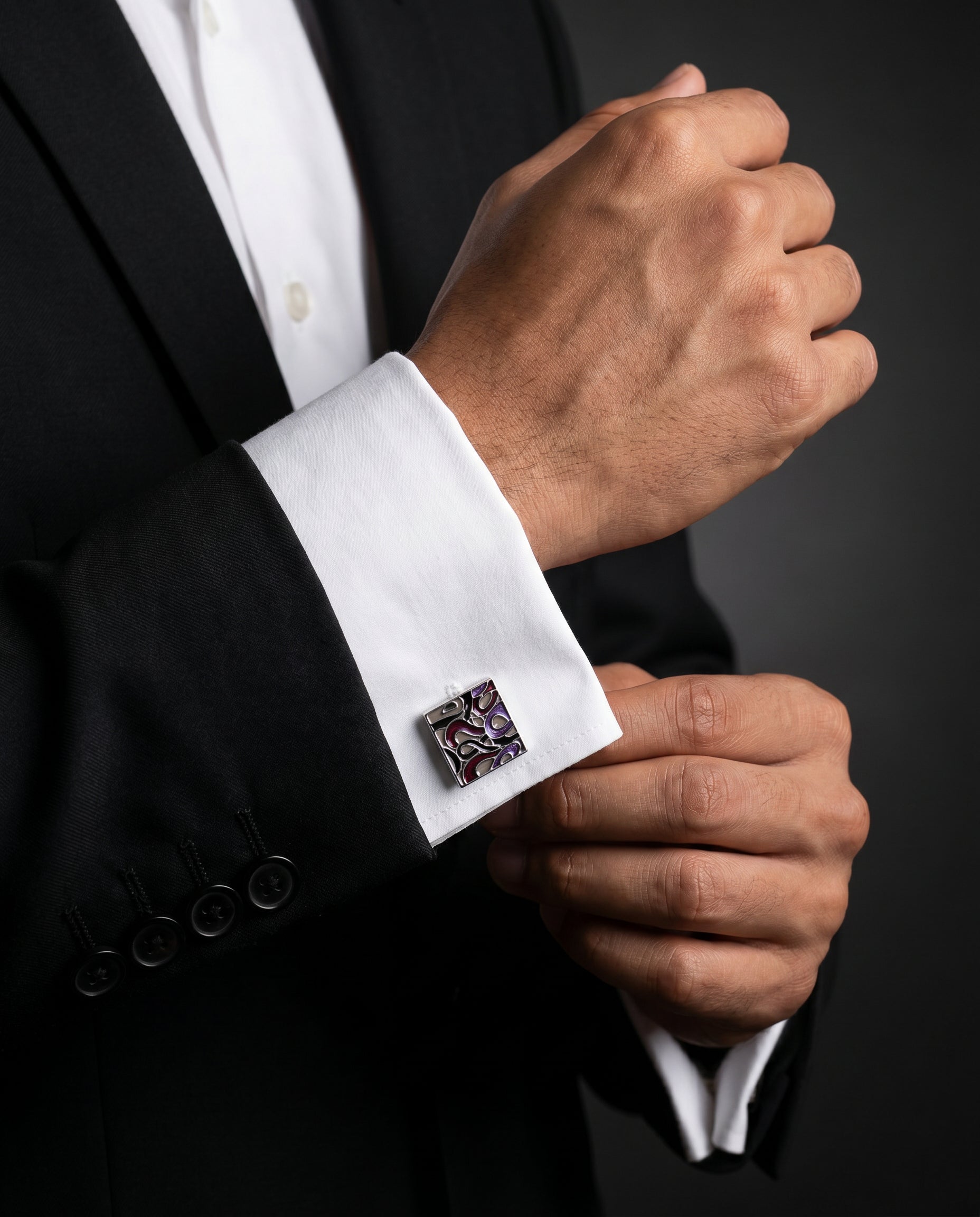 Multicolor Abstract Cufflinks by Tivaaro