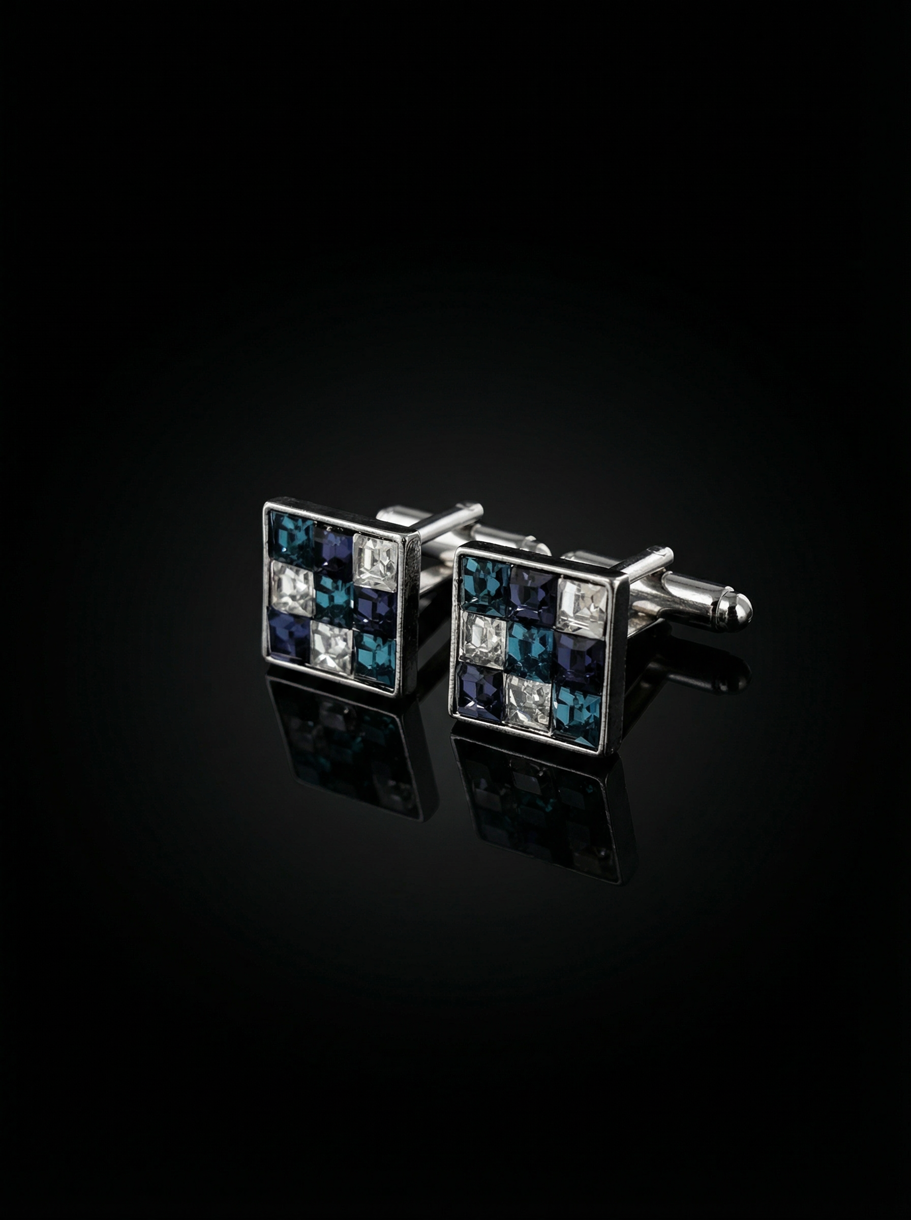 Multicolor Crystal Mosaic Cufflinks Tivaaro