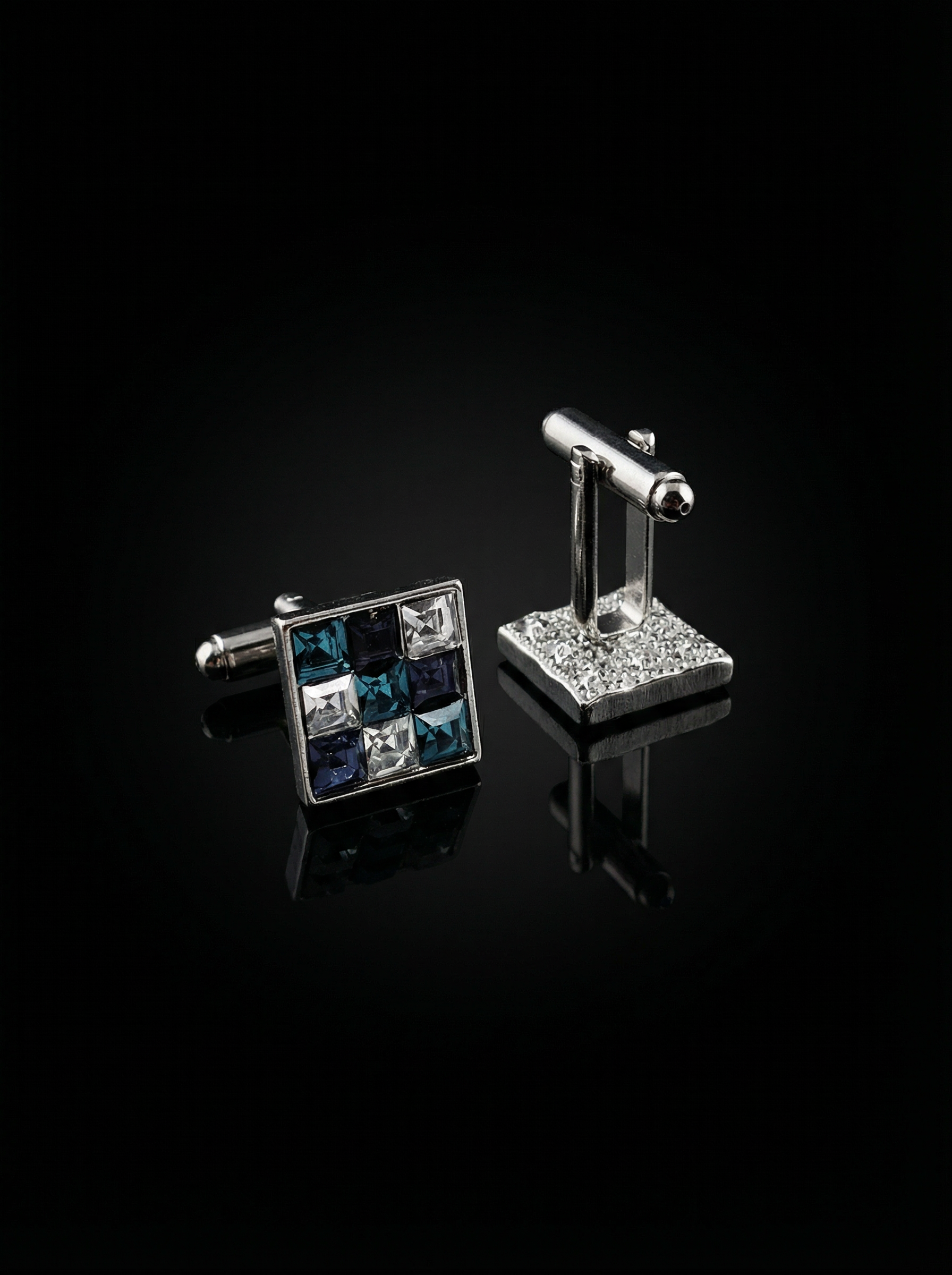 Multicolor Crystal Mosaic Cufflinks Tivaaro