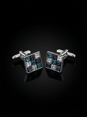 Multicolor Crystal Mosaic Cufflinks Tivaaro