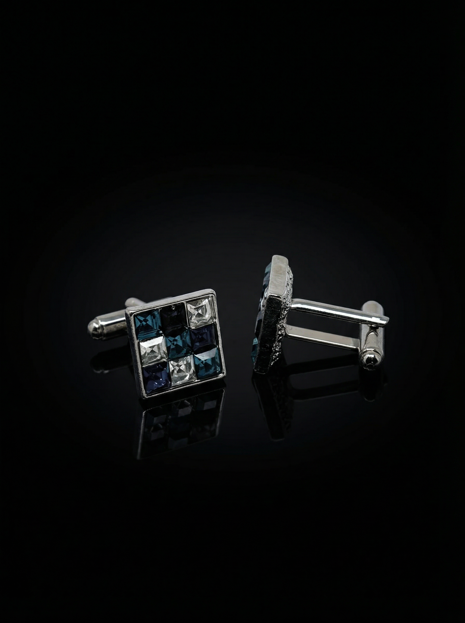 Multicolor Crystal Mosaic Cufflinks Tivaaro