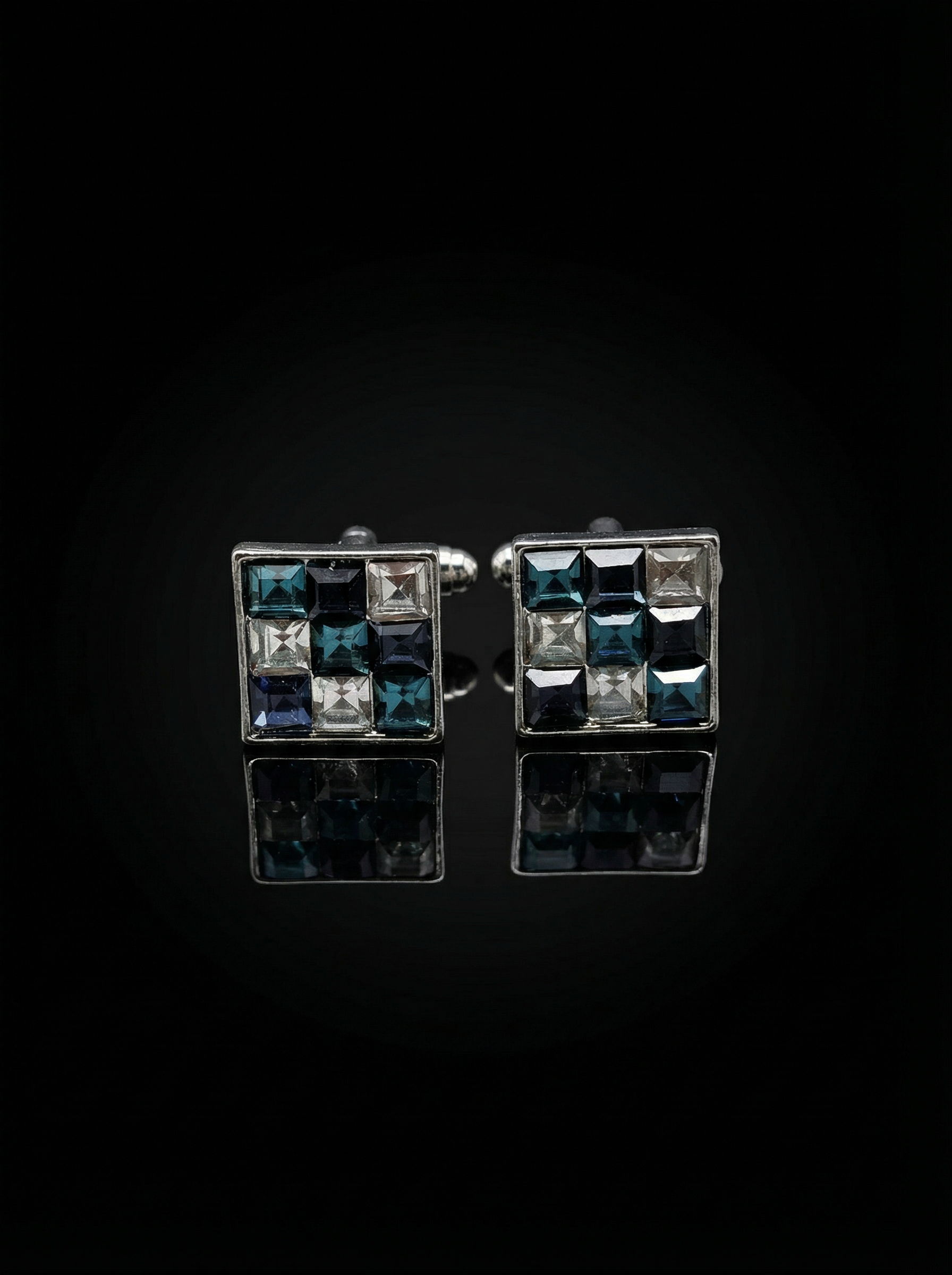Multicolor Crystal Mosaic Cufflinks Tivaaro