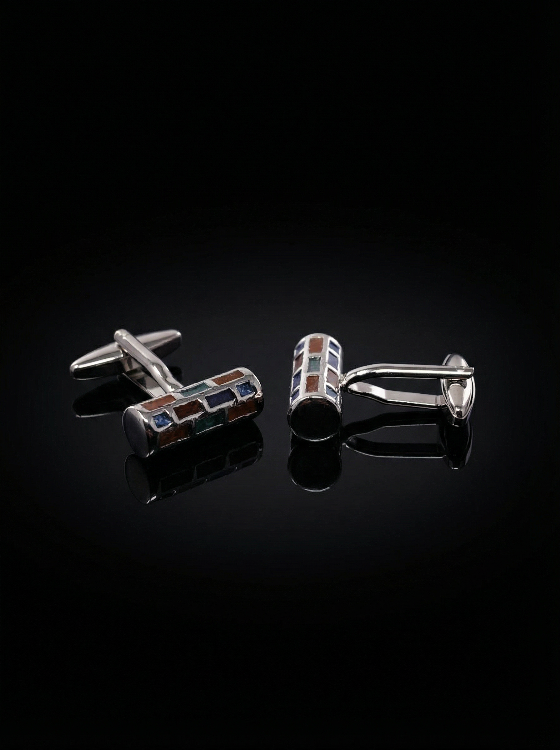 Multicolour Brick Mosaic Cufflinks Tivaaro