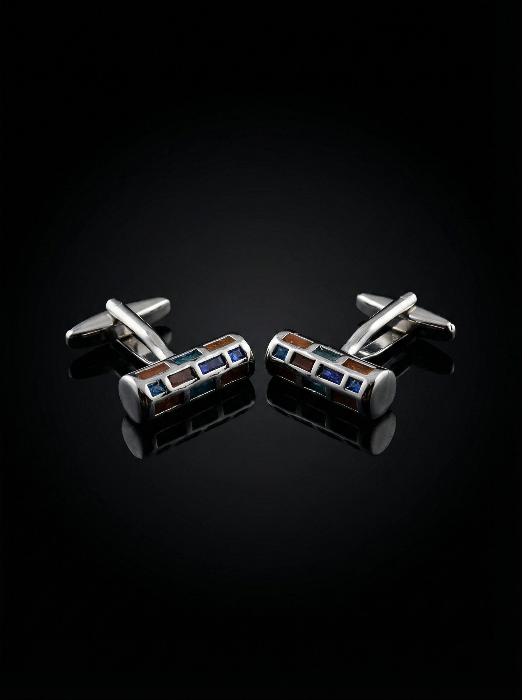 Multicolour Brick Mosaic Cufflinks Tivaaro