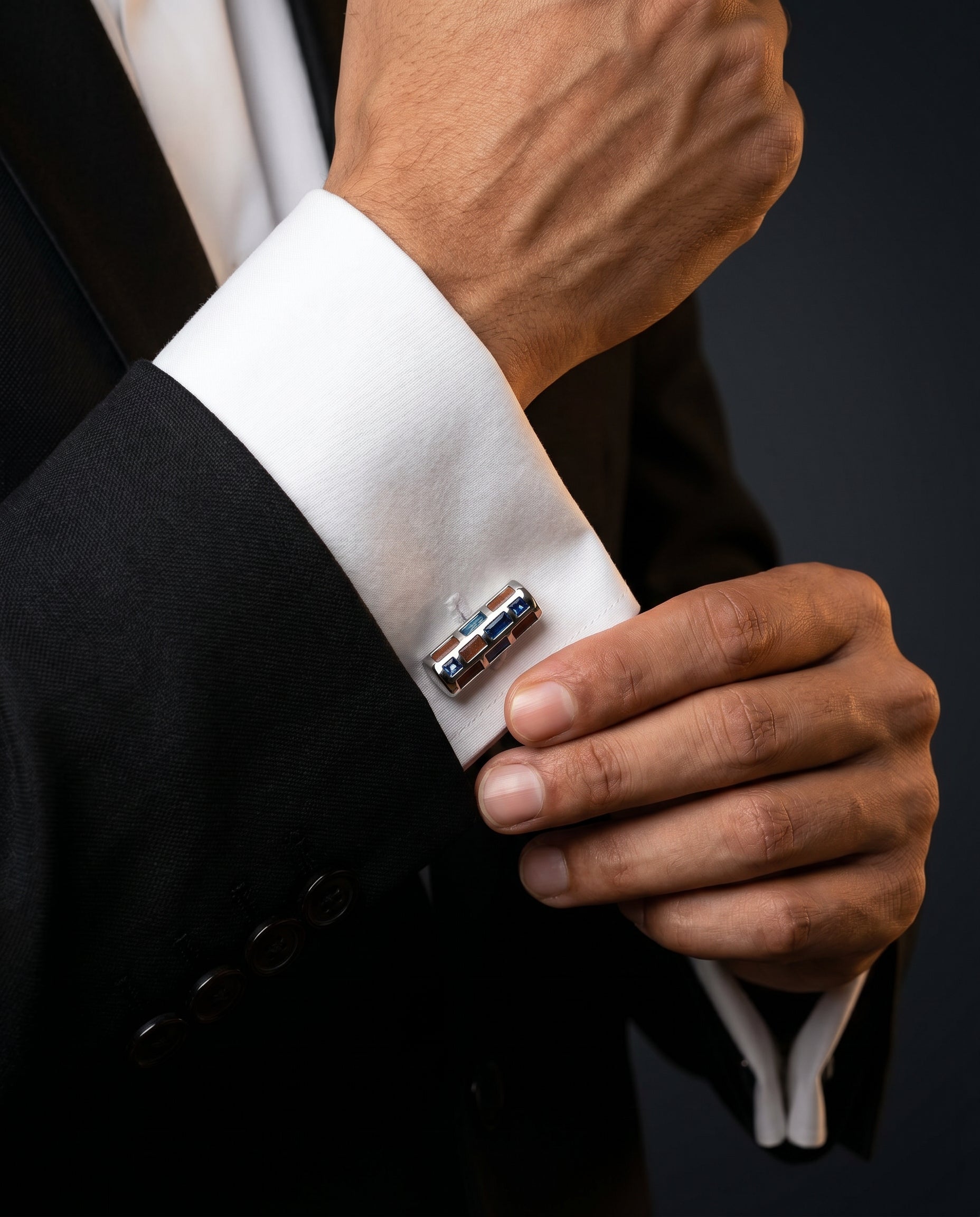 Multicolour Brick Mosaic Cufflinks by Tivaaro