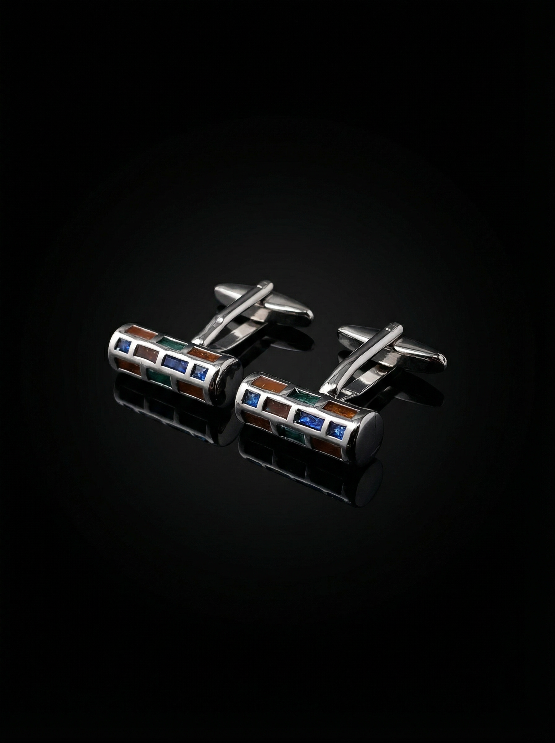 Multicolour Brick Mosaic Cufflinks Tivaaro