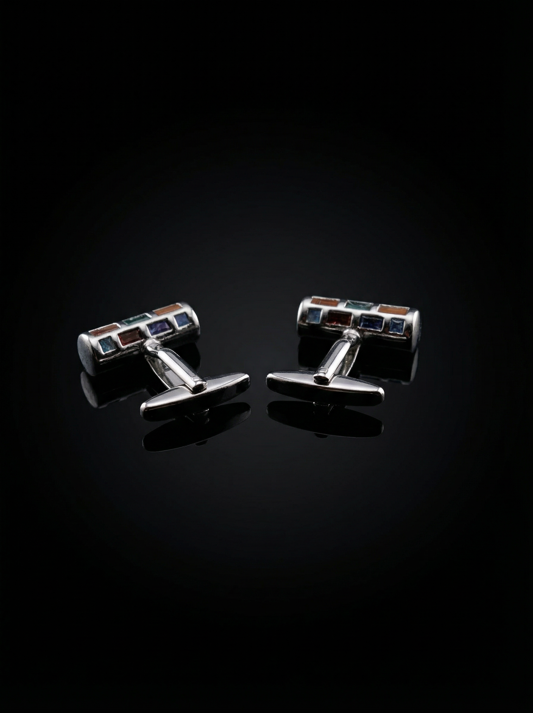 Multicolour Brick Mosaic Cufflinks Tivaaro