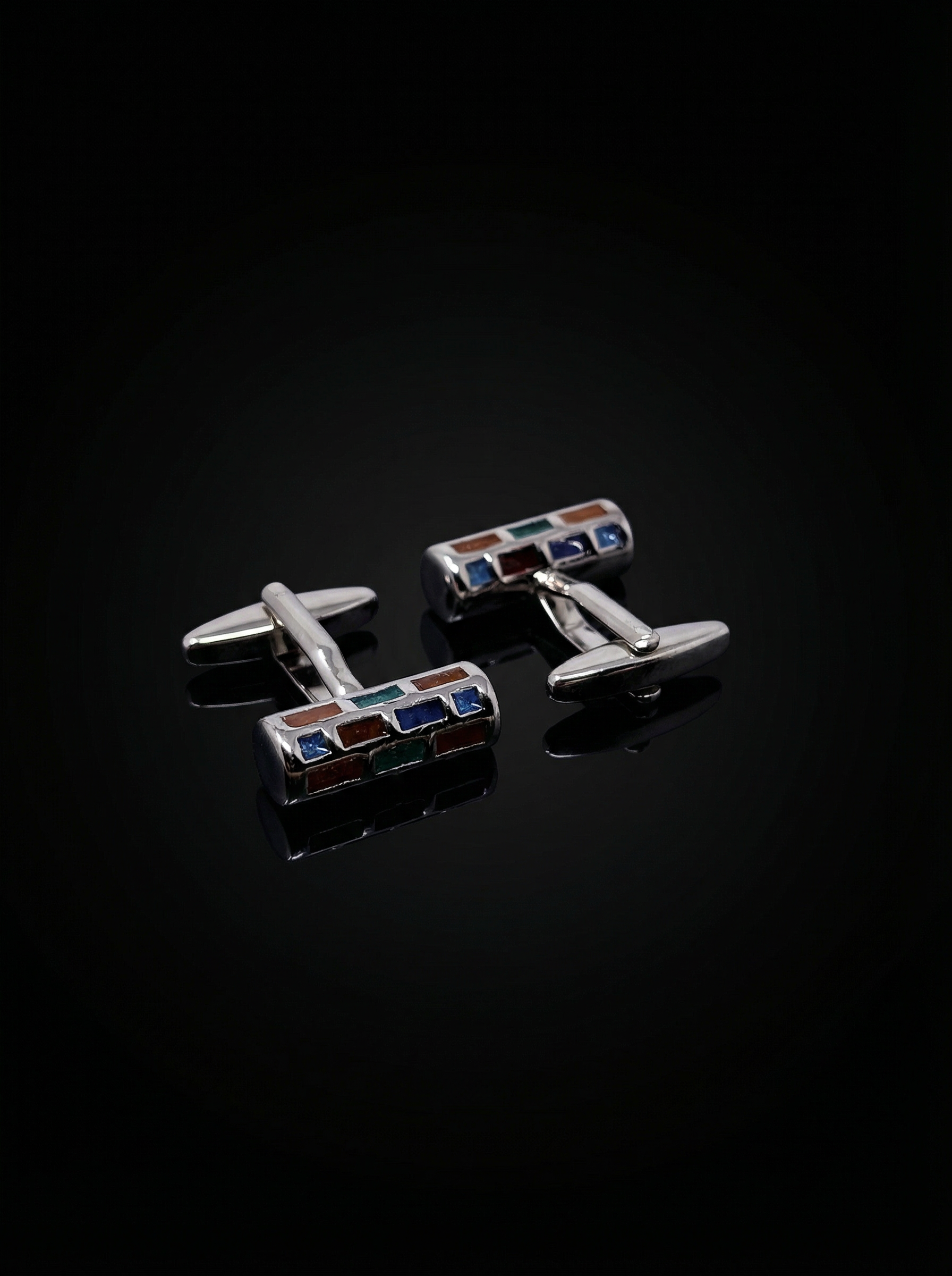 Multicolour Brick Mosaic Cufflinks Tivaaro
