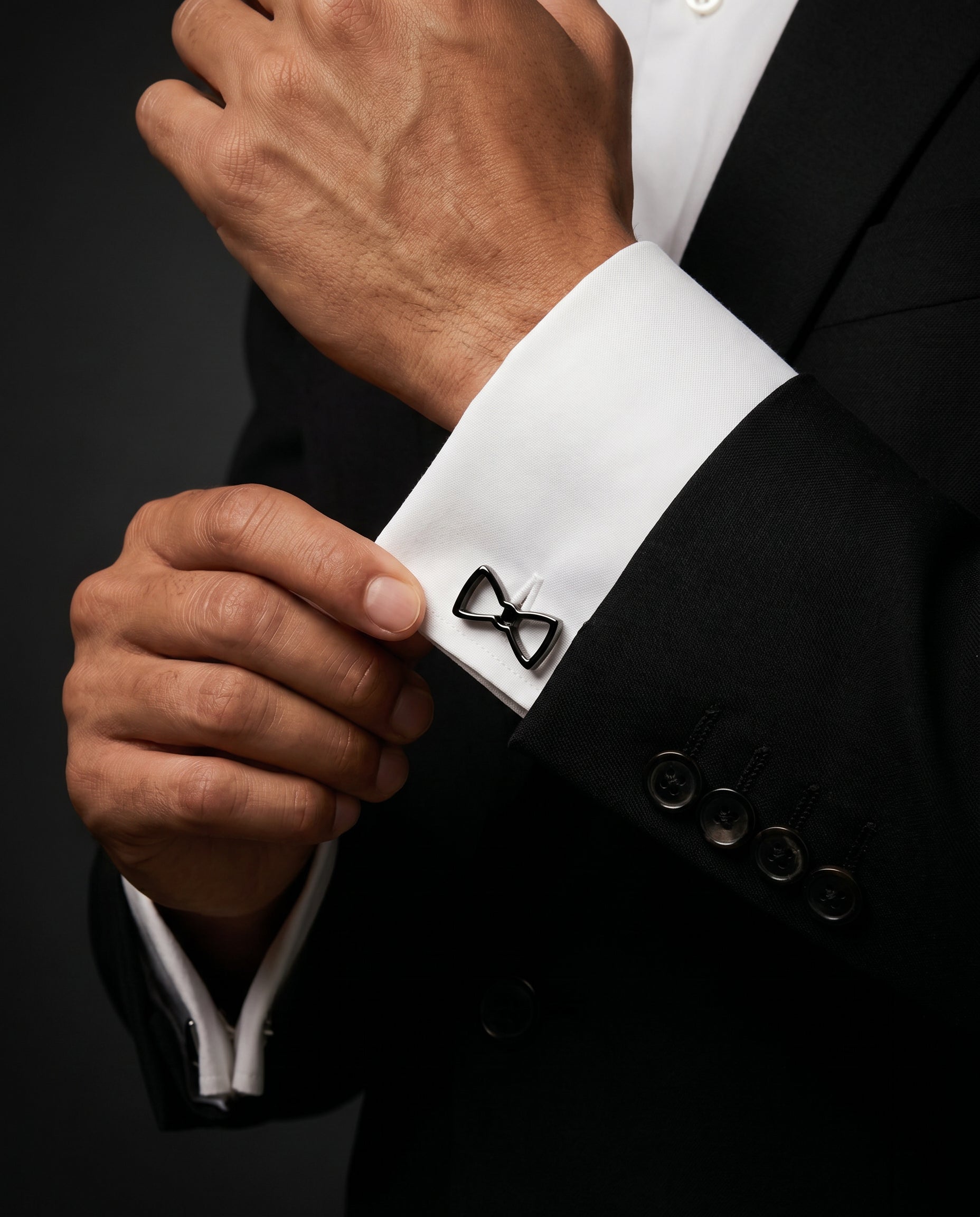 Open Frame Bow Tie Cufflinks Tivaaro