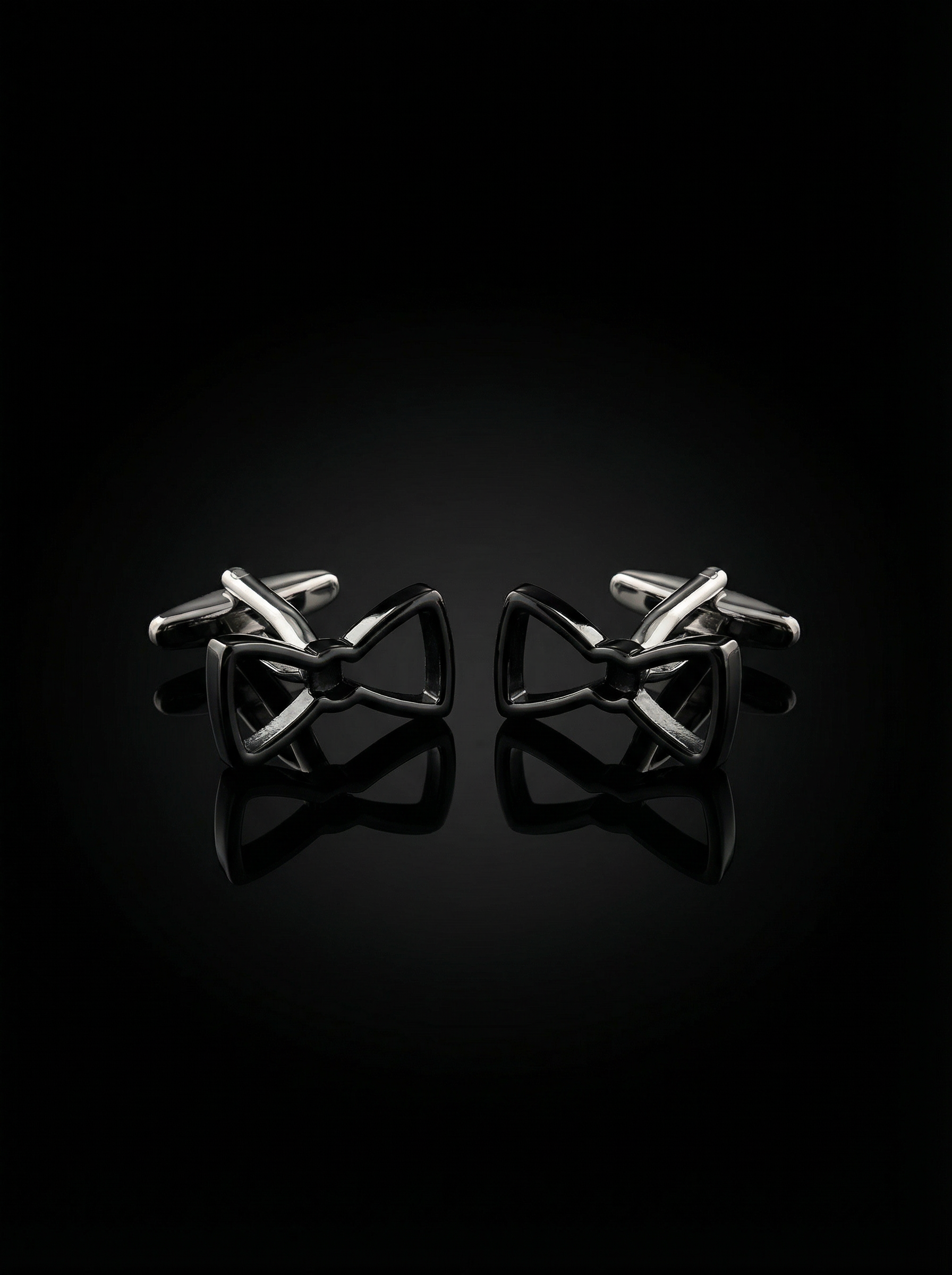 Open Frame Bow Tie Cufflinks Tivaaro
