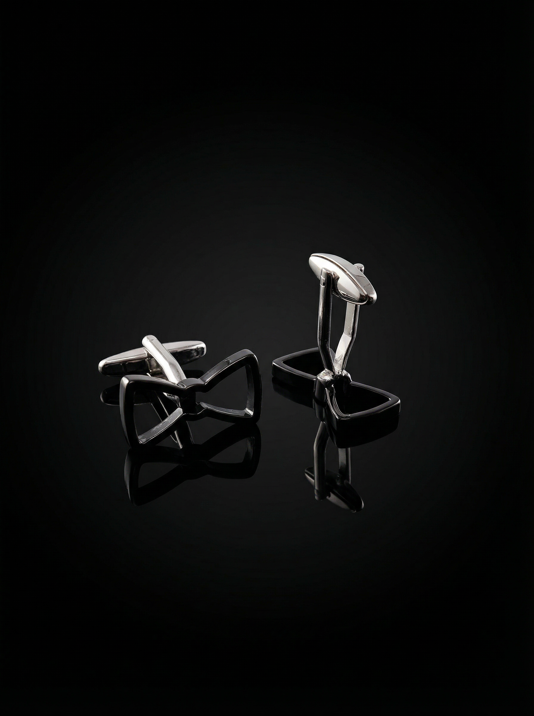 Open Frame Bow Tie Cufflinks Tivaaro