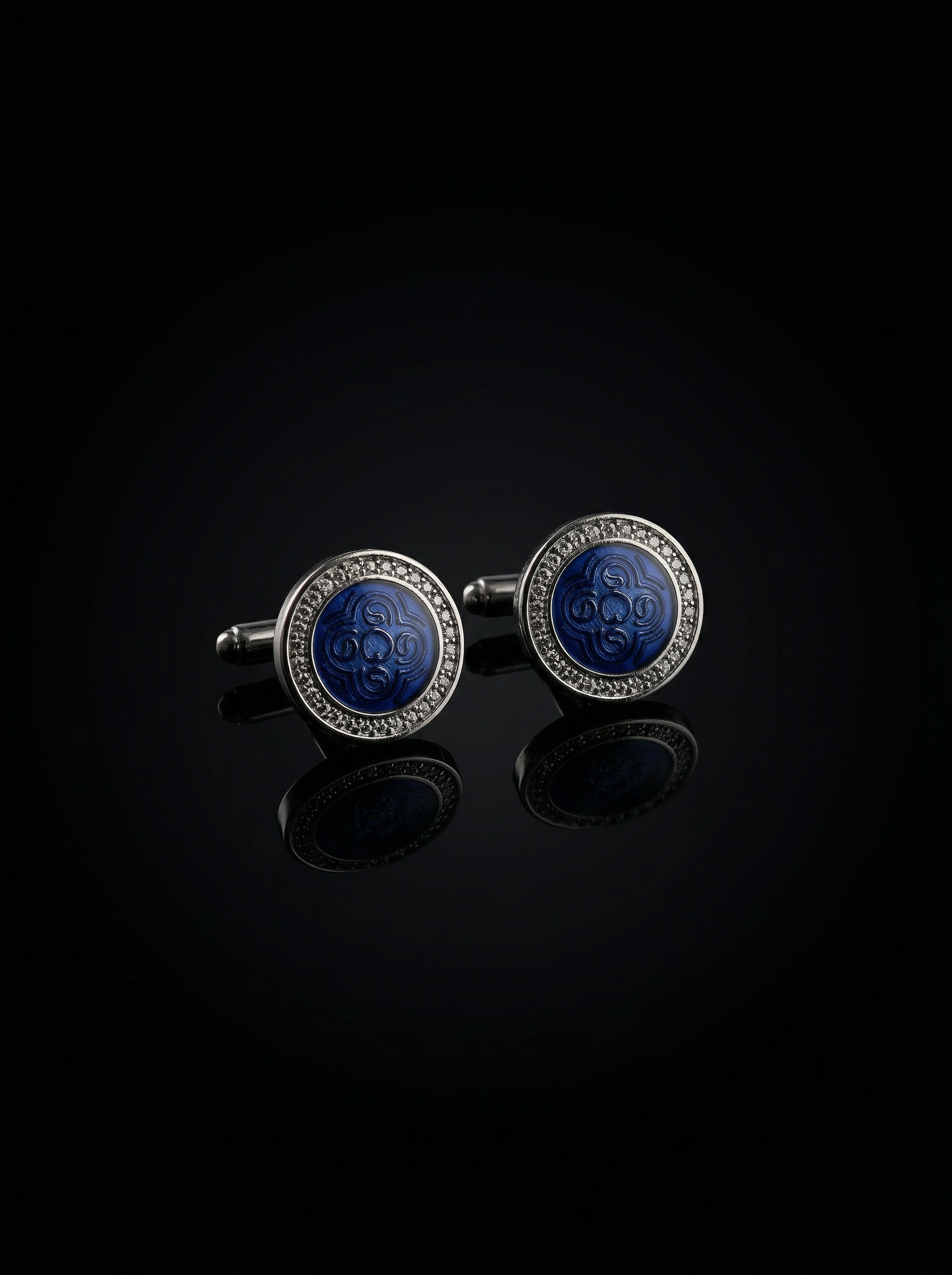 Ornamental Blue Cufflinks Tivaaro