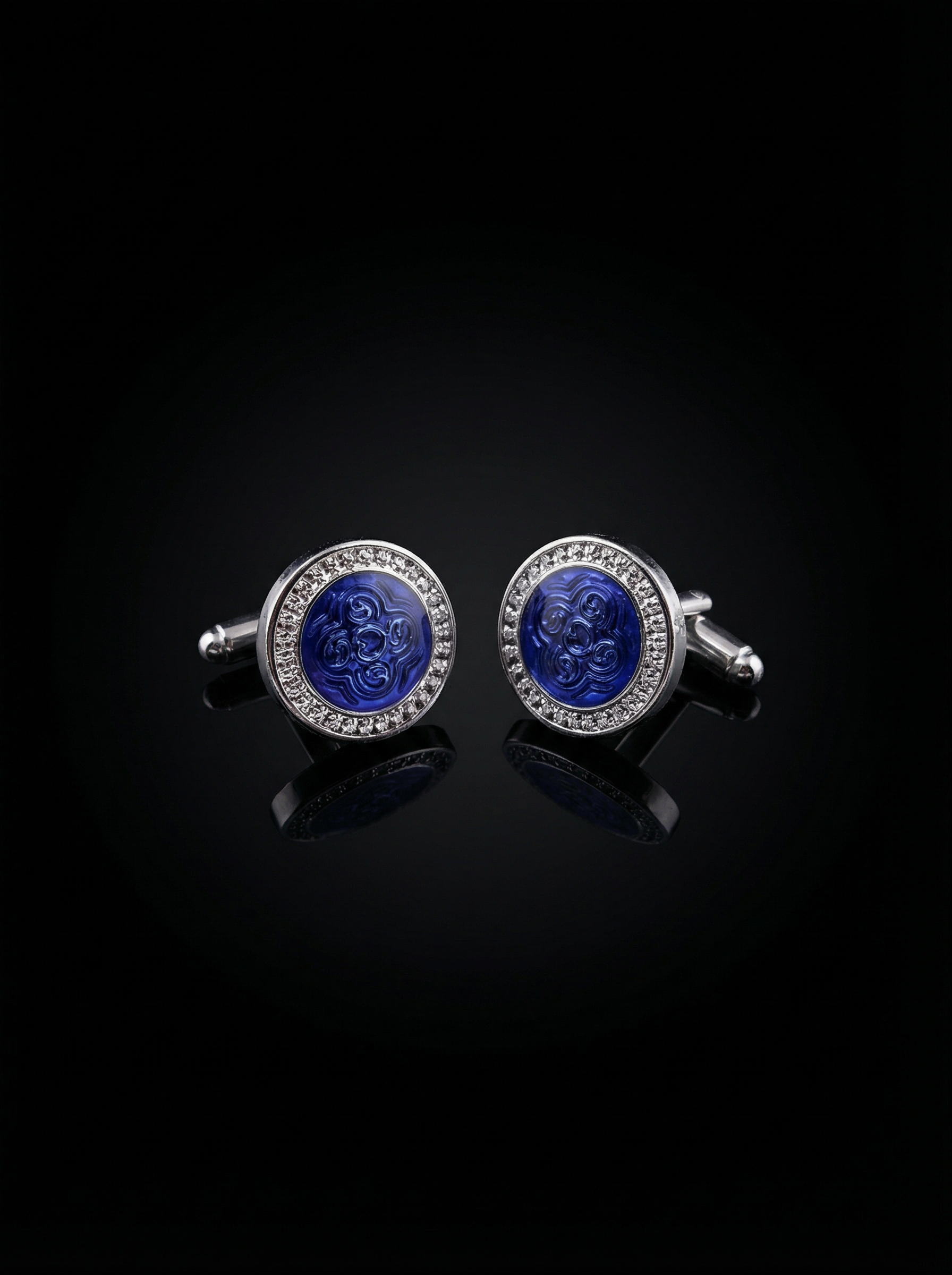 Ornamental Blue Cufflinks Tivaaro