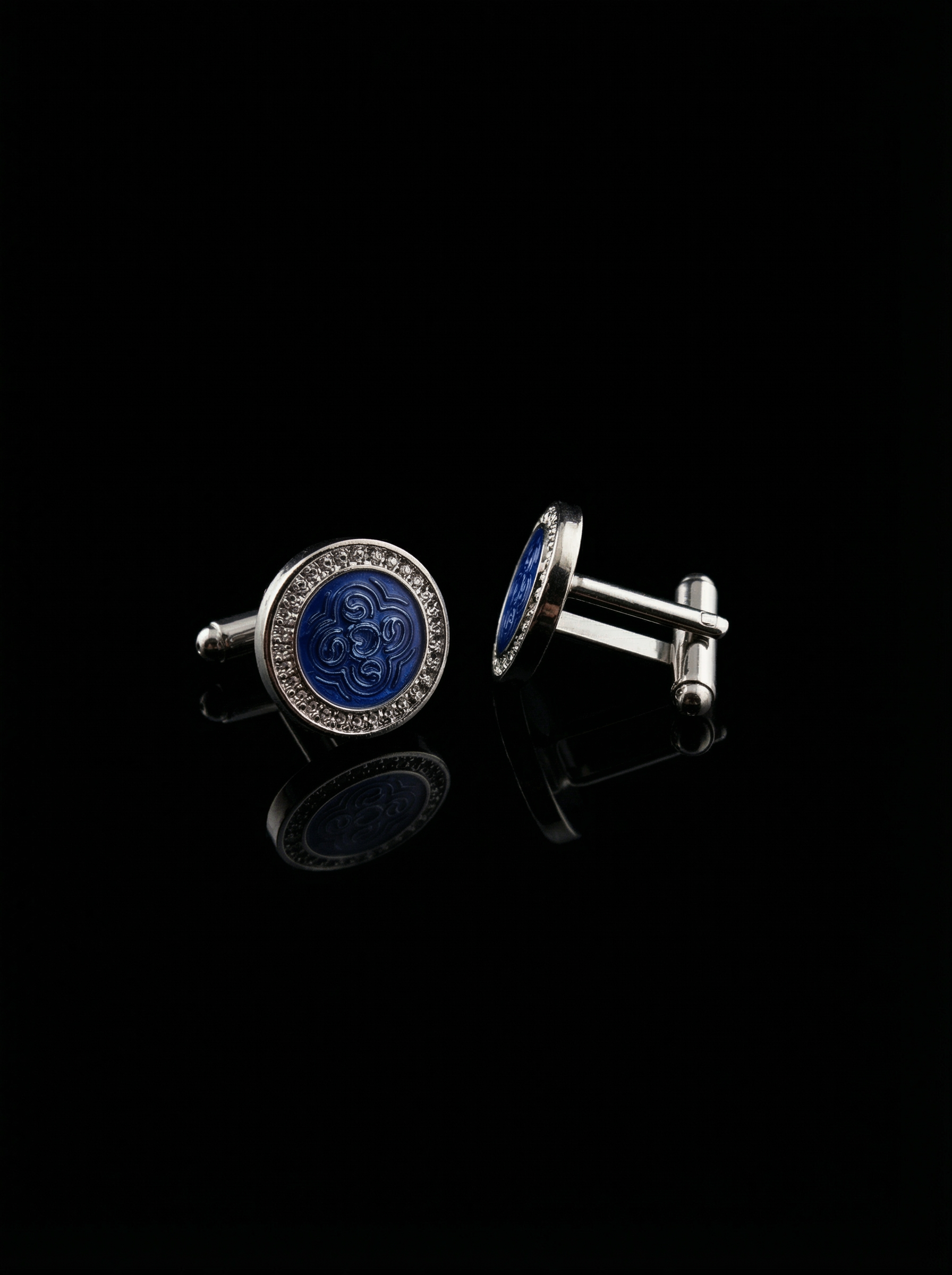 Ornamental Blue Cufflinks Tivaaro