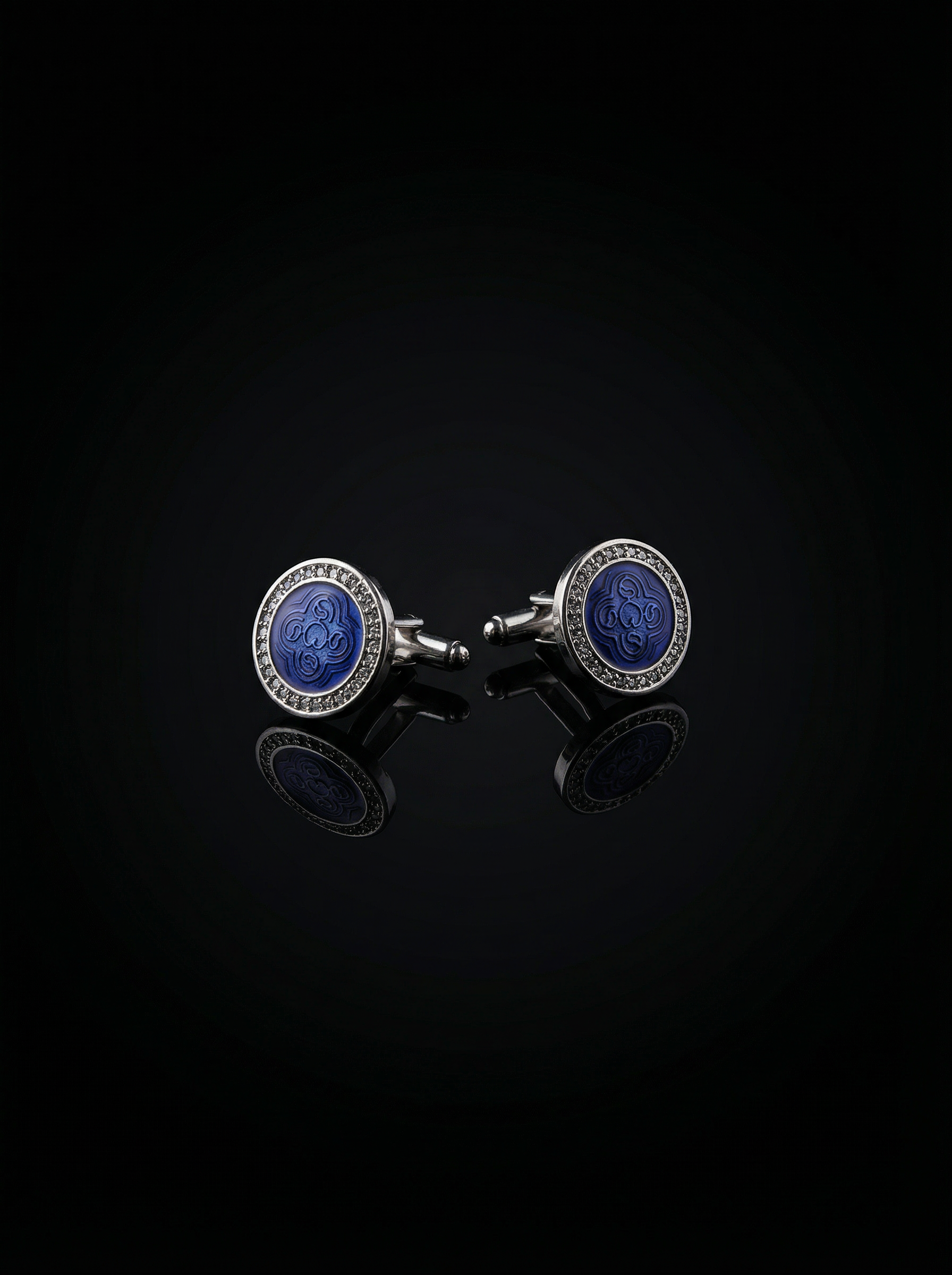 Ornamental Blue Cufflinks Tivaaro