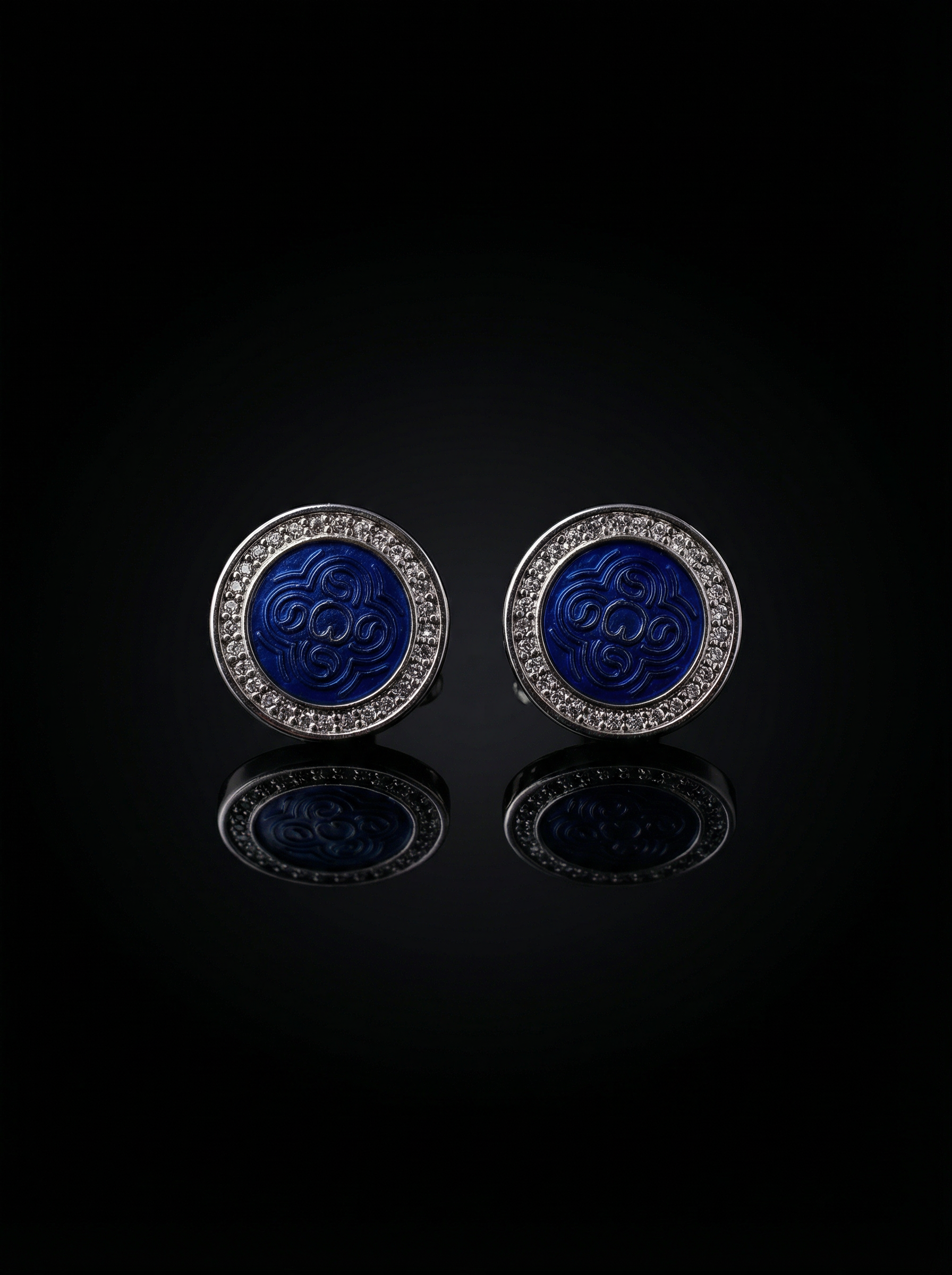 Ornamental Blue Cufflinks Tivaaro