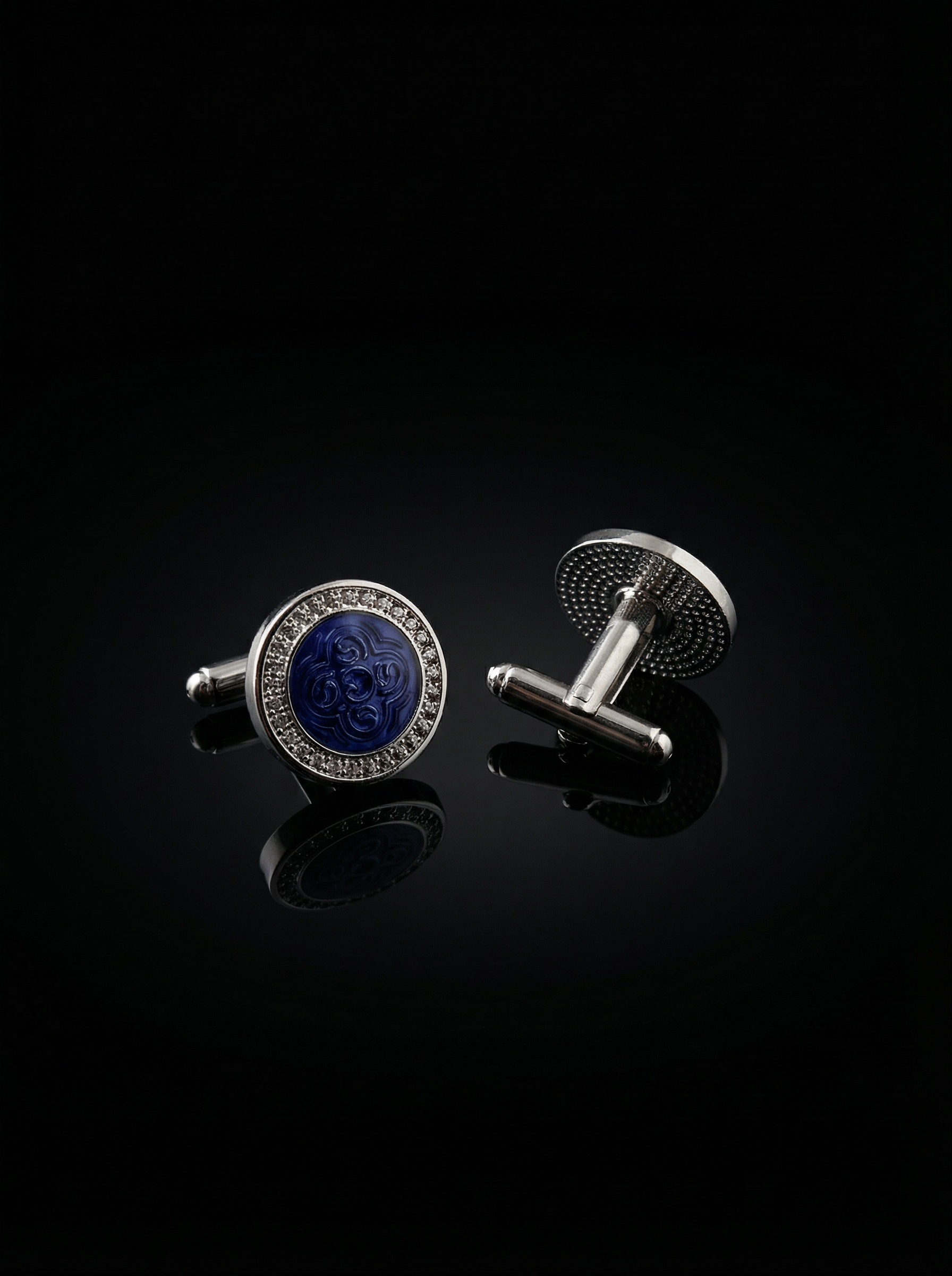 Ornamental Blue Cufflinks Tivaaro