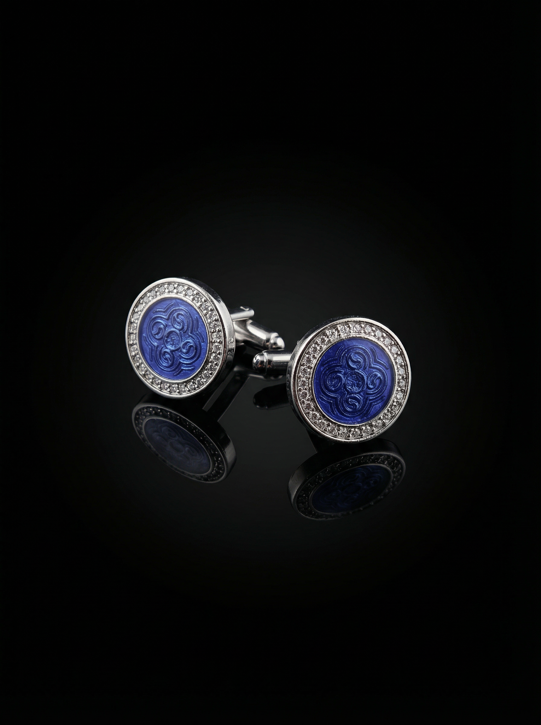 Ornamental Blue Cufflinks Tivaaro