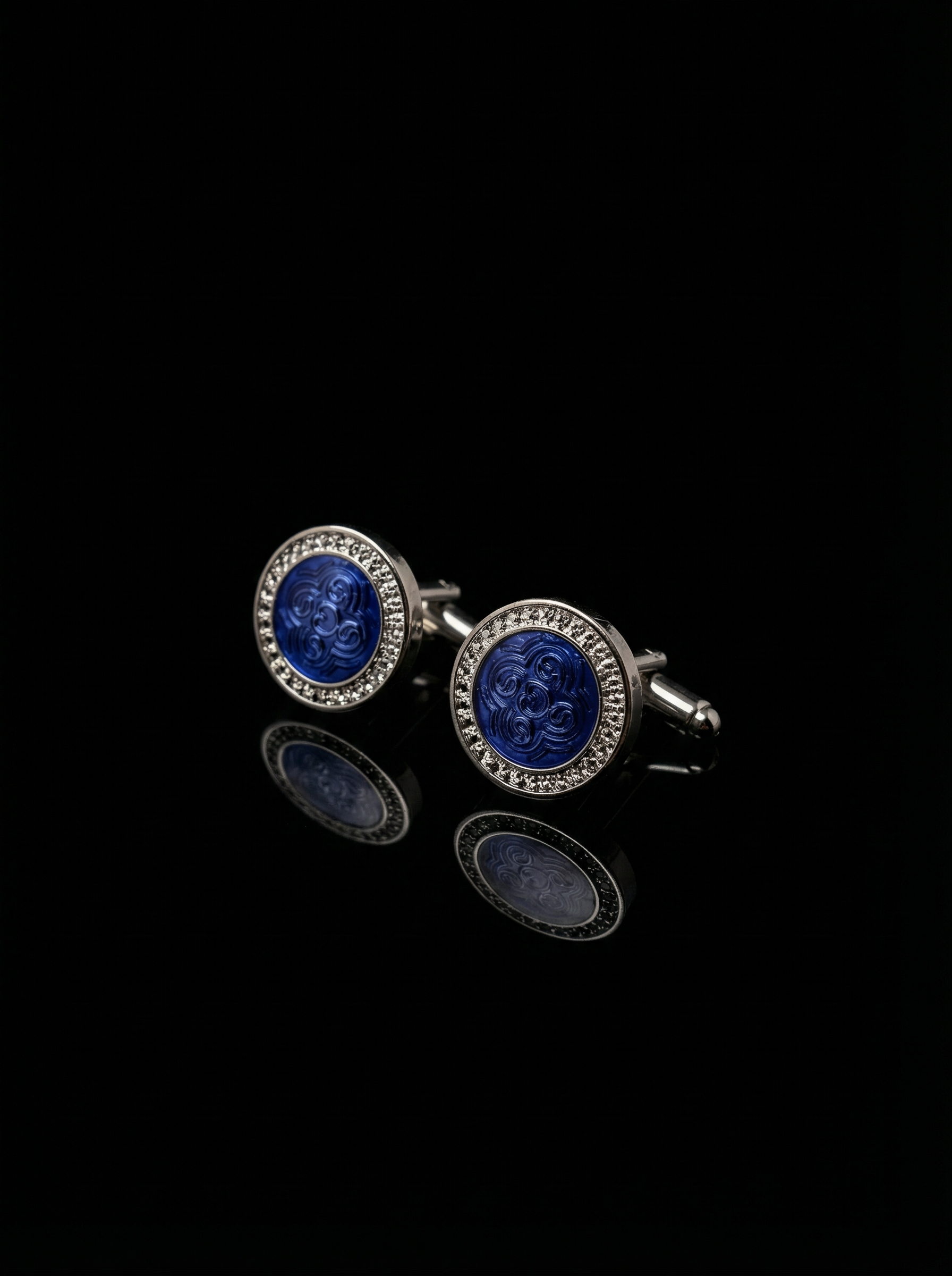 Ornamental Blue Cufflinks Tivaaro