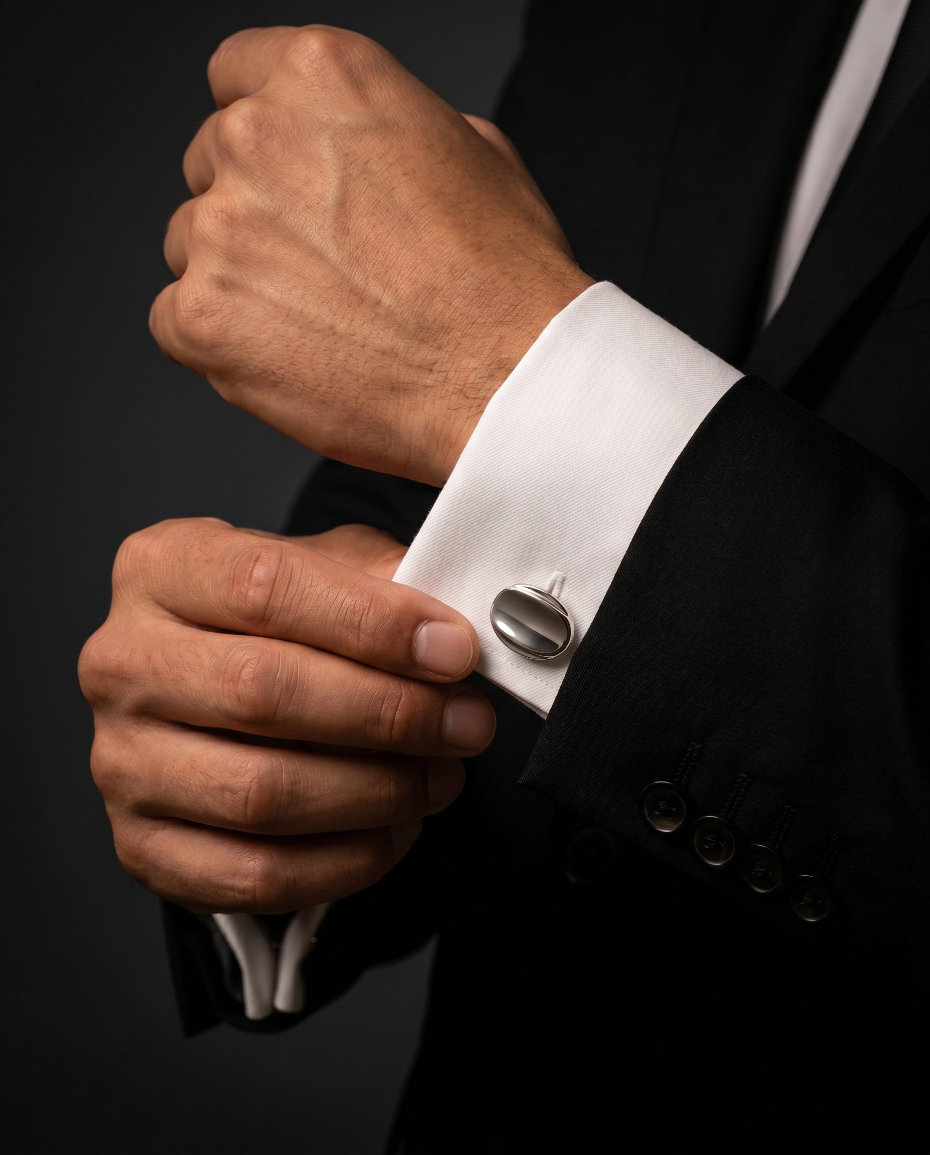 Oval Concave Cufflinks Tivaaro