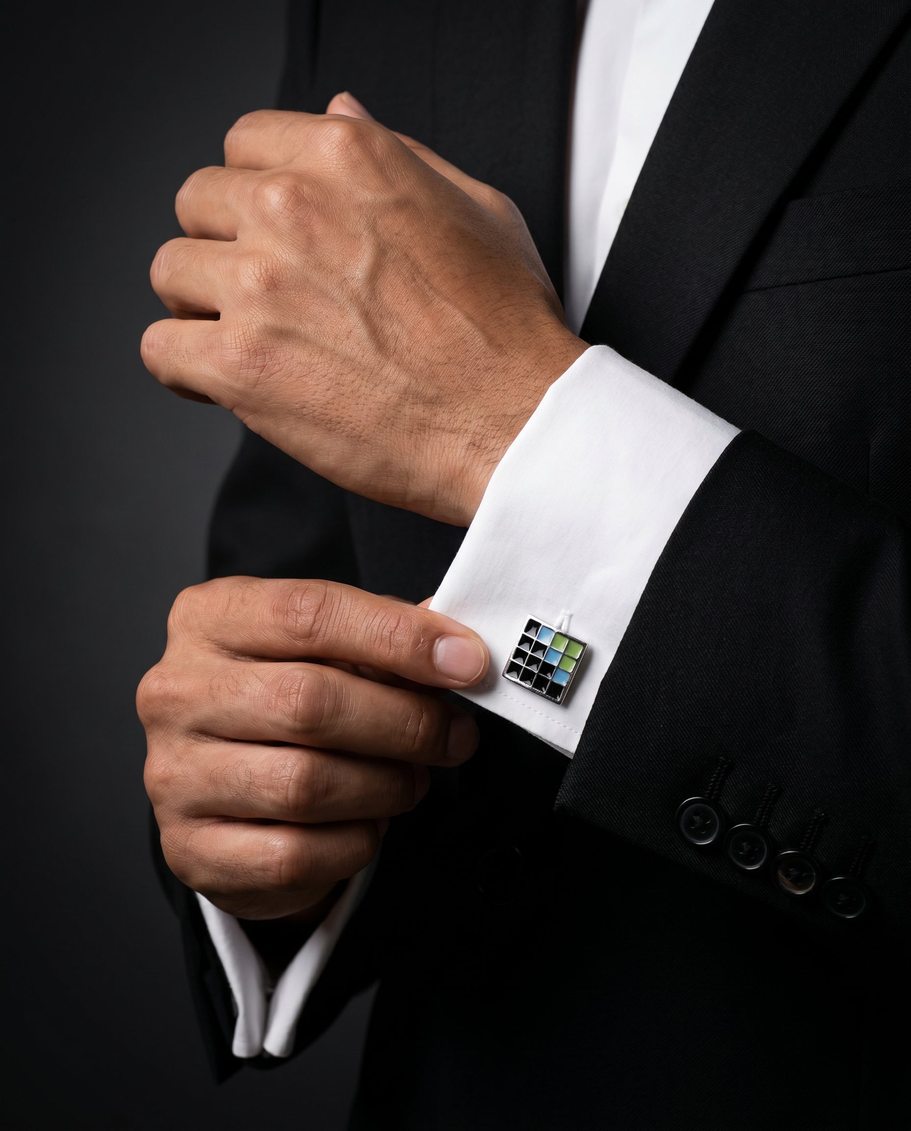 Pixel Tiled Cufflinks by Tivaaro