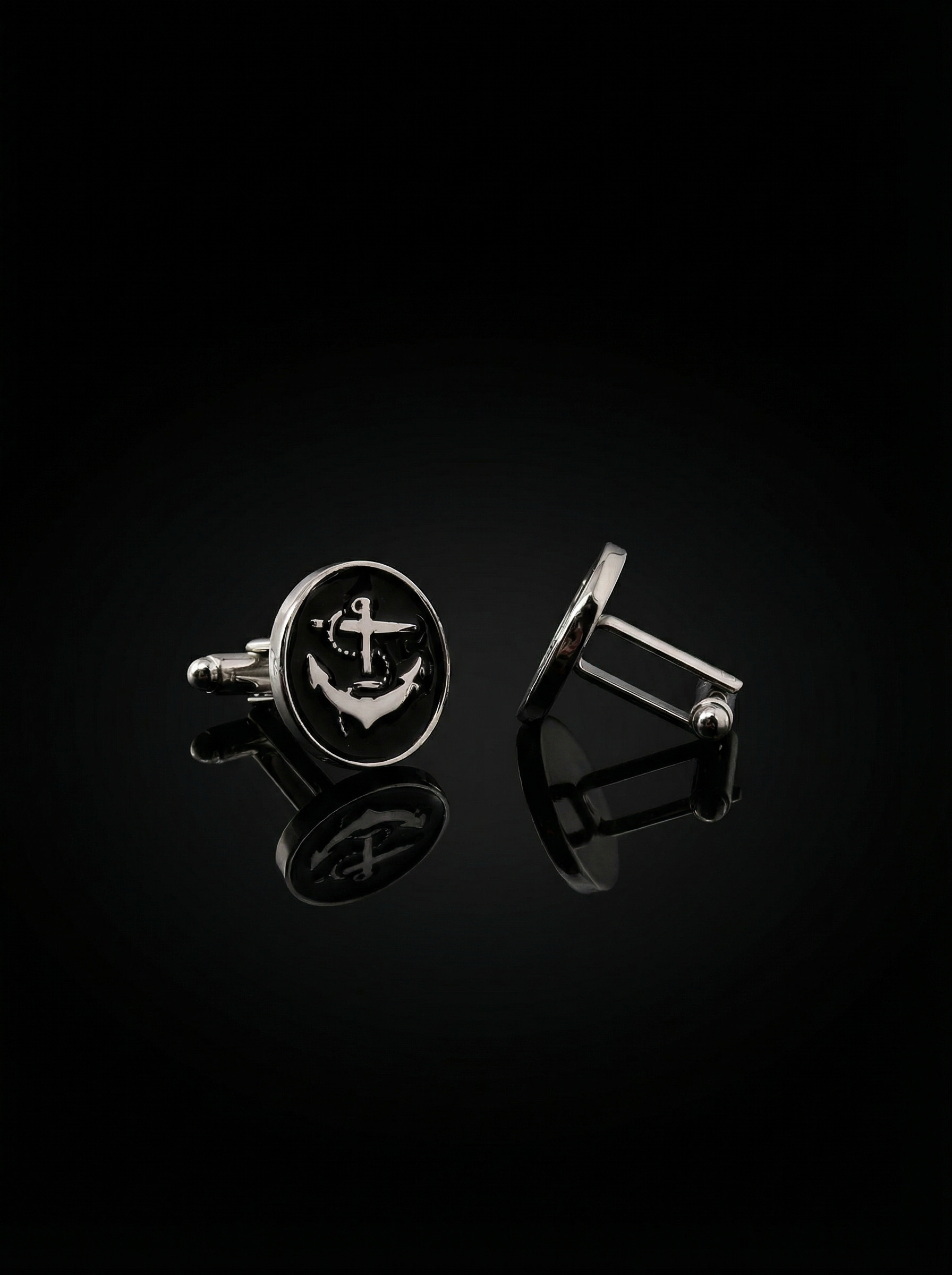 Polished Maritime Anchor Cufflinks Tivaaro